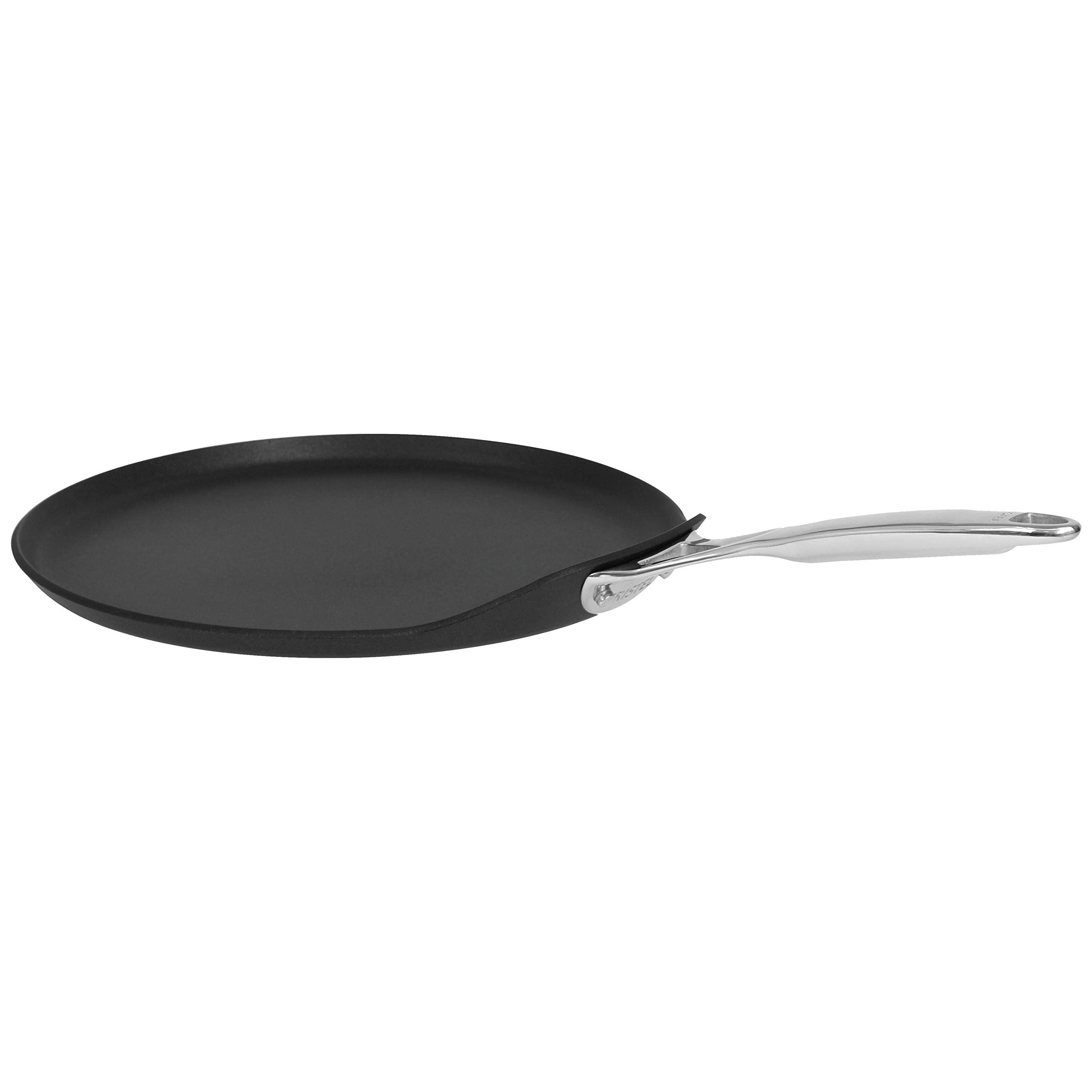CRISTEL 11 Non-Stick coating Crepe Pan, CastelPro Ultralu collection, with anodized aluminum, 3-Ply construction, Brushed Finis