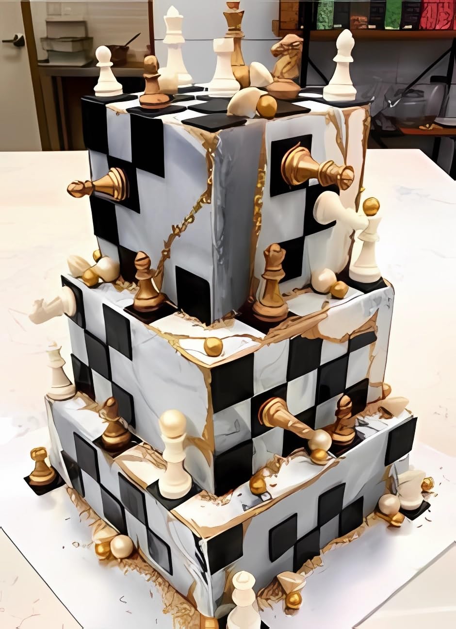 Anyana International Chess Game 6 Sets Fondnat Silicone Mold 3D Double-Sided Printing Gum Paste Mold Chocolate Candy Mould Bakin