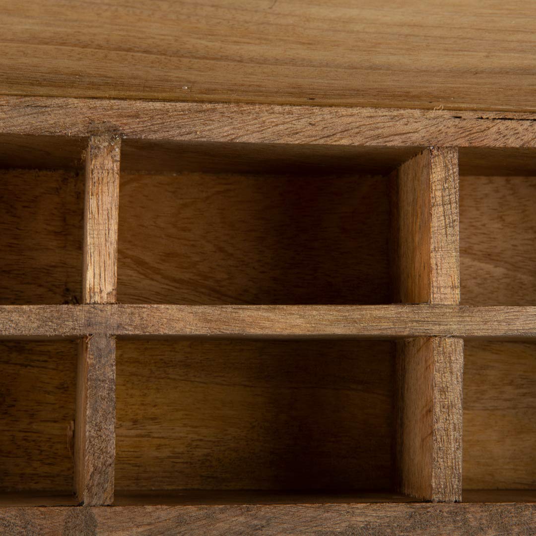 Wooden Tea Box Storage Chest Organizer Container Holder Rack With 6 Storage Compartments For Assorted Variety Of Loose Tea Spice