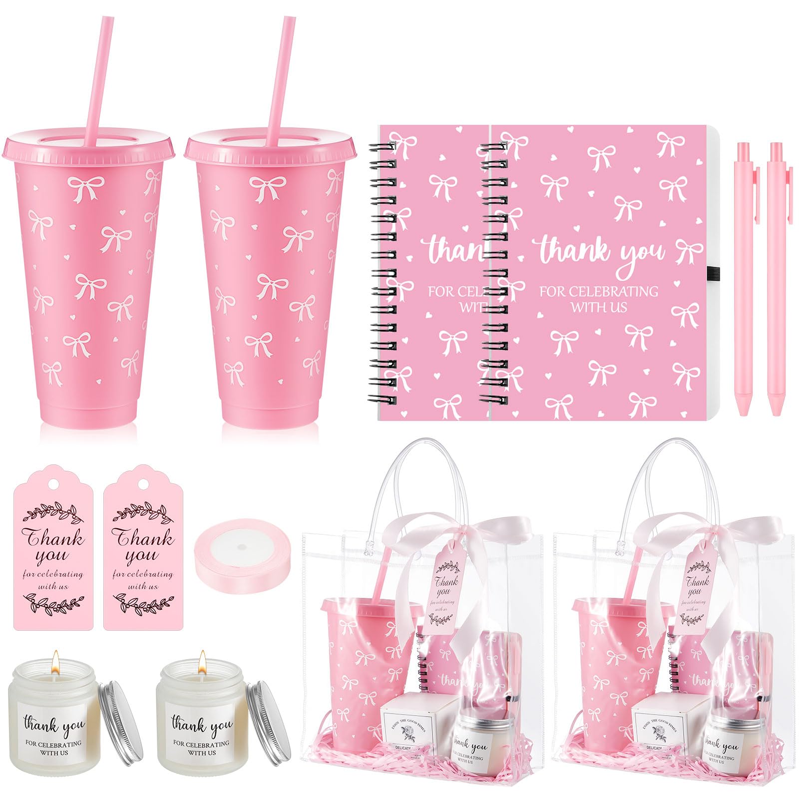 Nuogo 2 Sets New Parent Shower Prizes for Player Winners Adults Include Plastic Tumbler Notebook Scented Candles Ballpoint Pen G