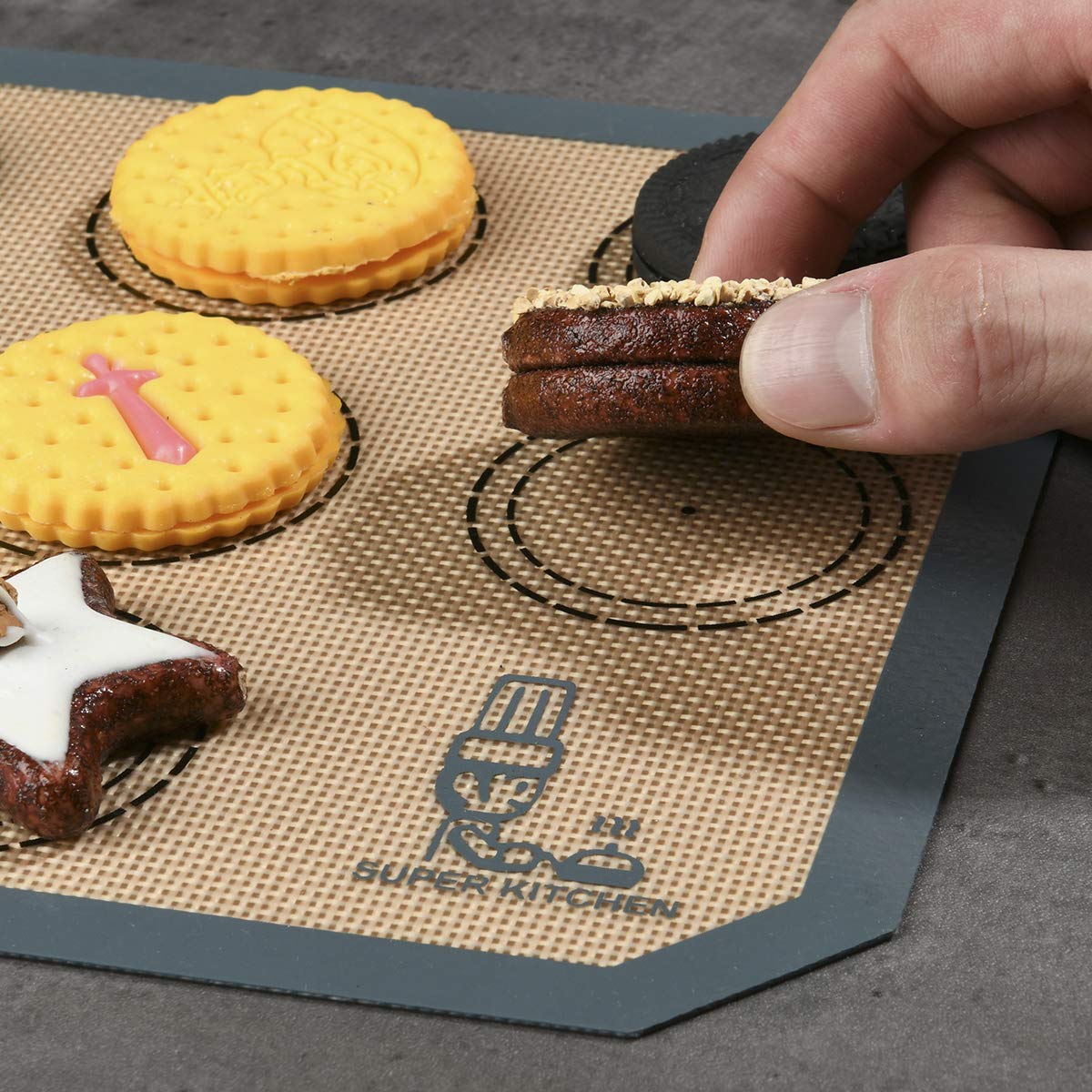 Non Stick Silicone Baking Mats Set Quarter Sheet Macaron - 2 Small Toaster Oven Silicon Baking Liners For Cookies And Bread Maki