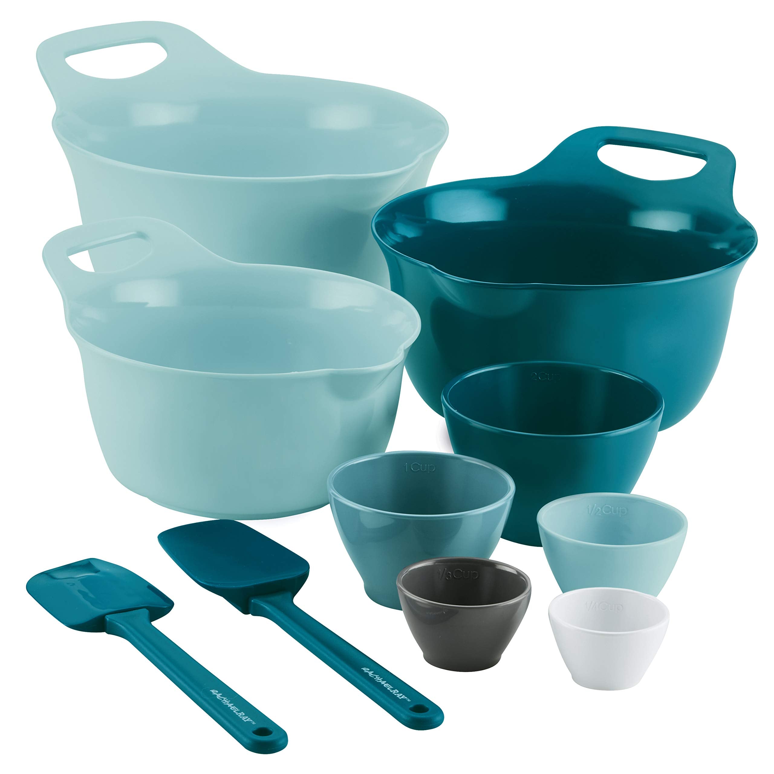 Rachael Ray Tools And Gadgets Mix And Measure Cooking / Baking Prep Set With Mixing Bowls, Measuring Cups, And Tools - 10 Piece,