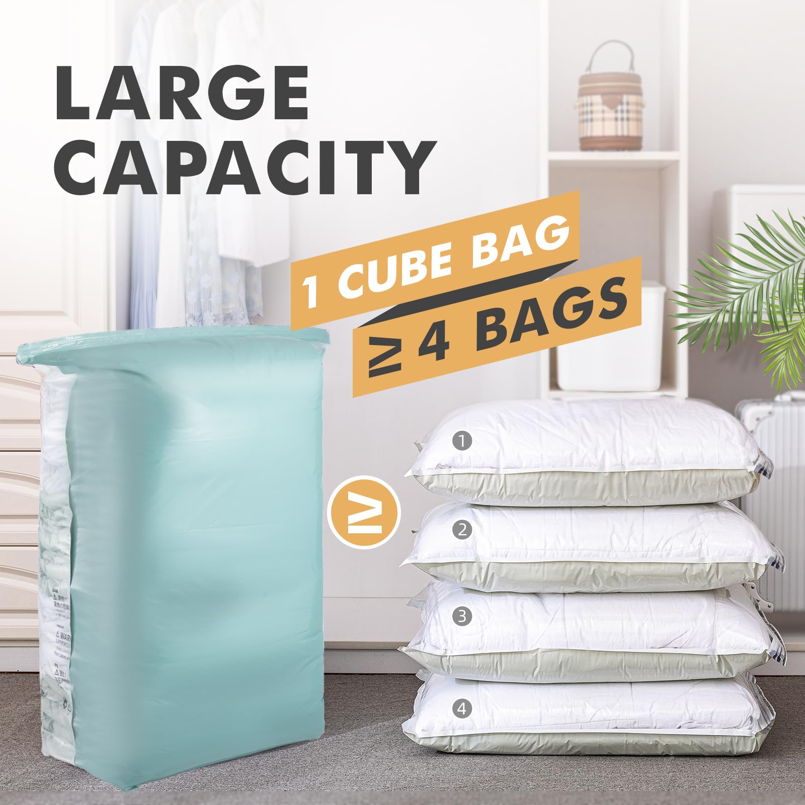 Taili 6 Pack Vacuum Storage Bags, Space Bags Jumbo Cube 31X40X15 Inch, Forest Green Large Vacuum Sealed Bags For Comforters Blan