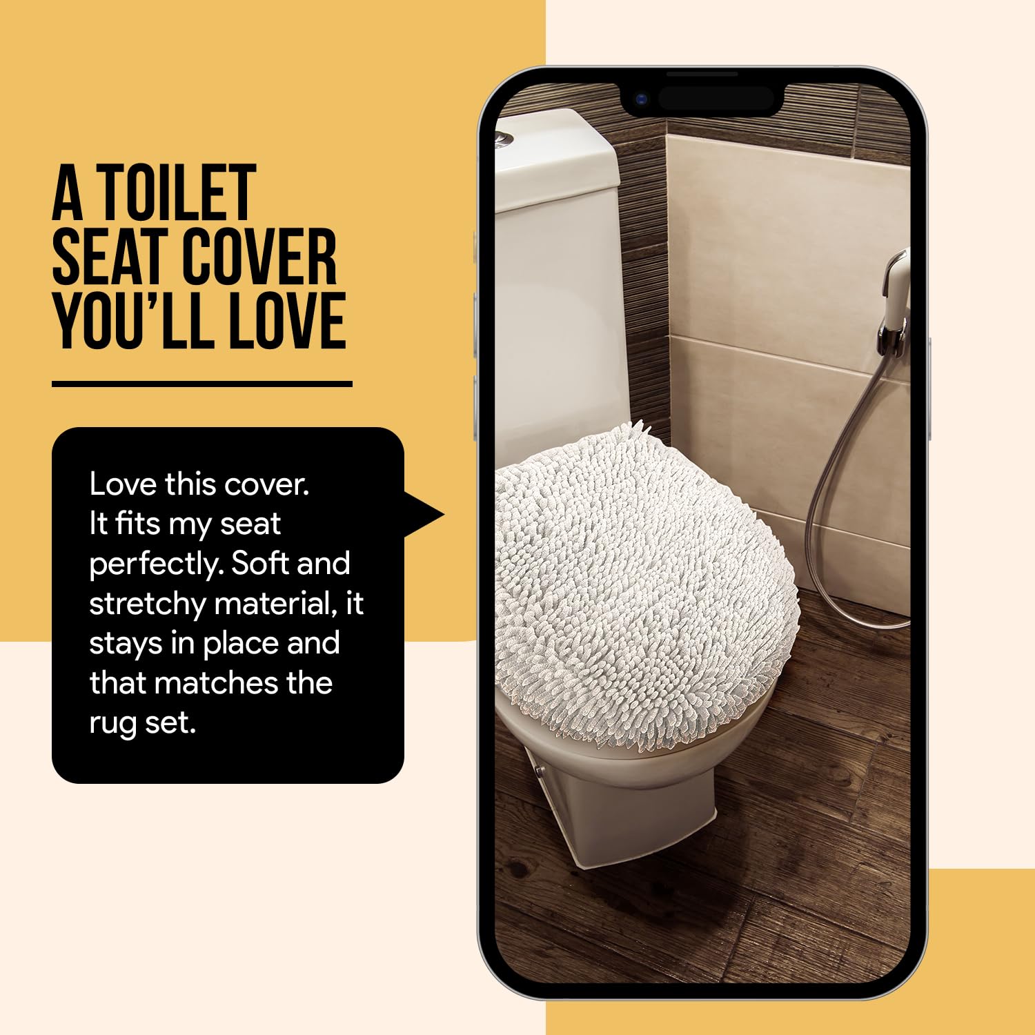 MAYSHINE Plush Shaggy Standard Toilet Seat Lid Cover (Charcoal Gray) | Fuzzy Chenille Microfiber  Fluffy Soft Absorbent - Machine Washable Cushion | No More Cold or Wet Seats