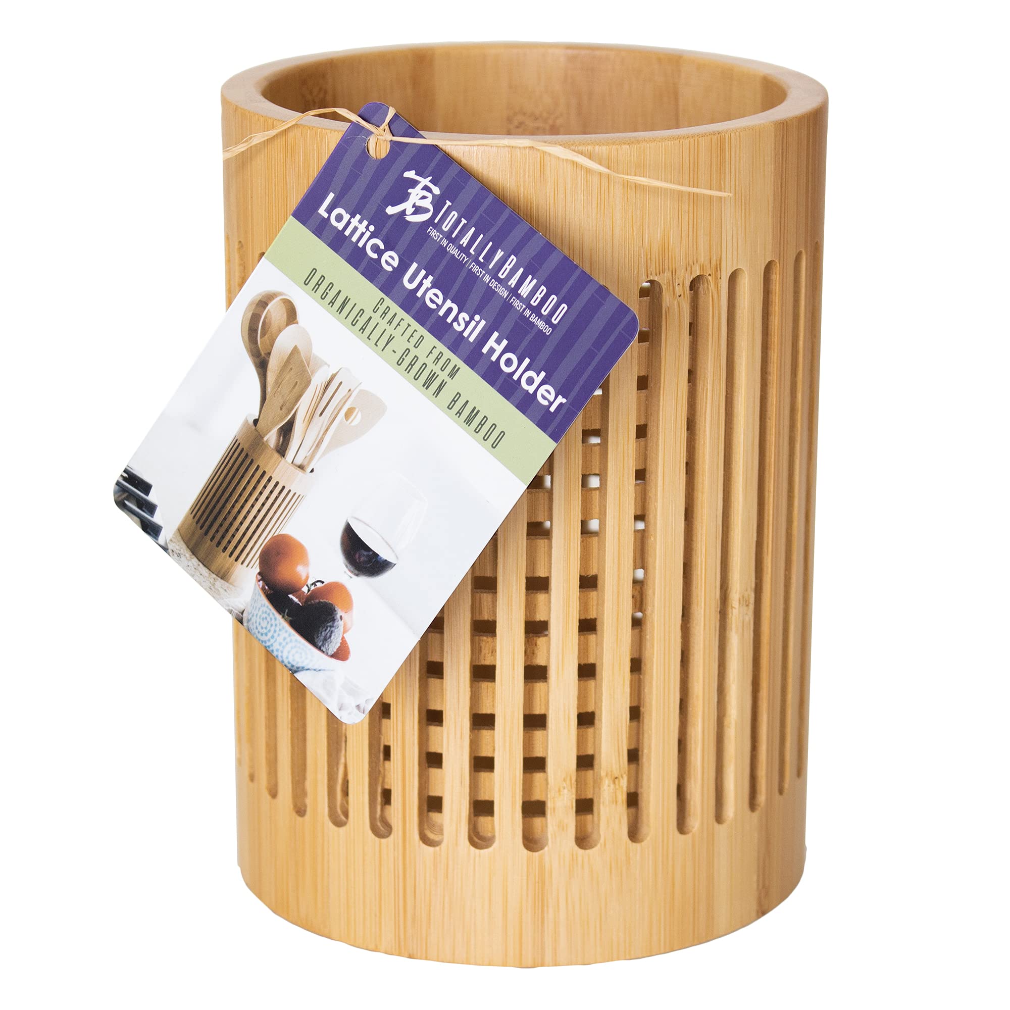 Totally Bamboo Lattice Kitchen Utensil Holder, 5'' X 5''X 7''