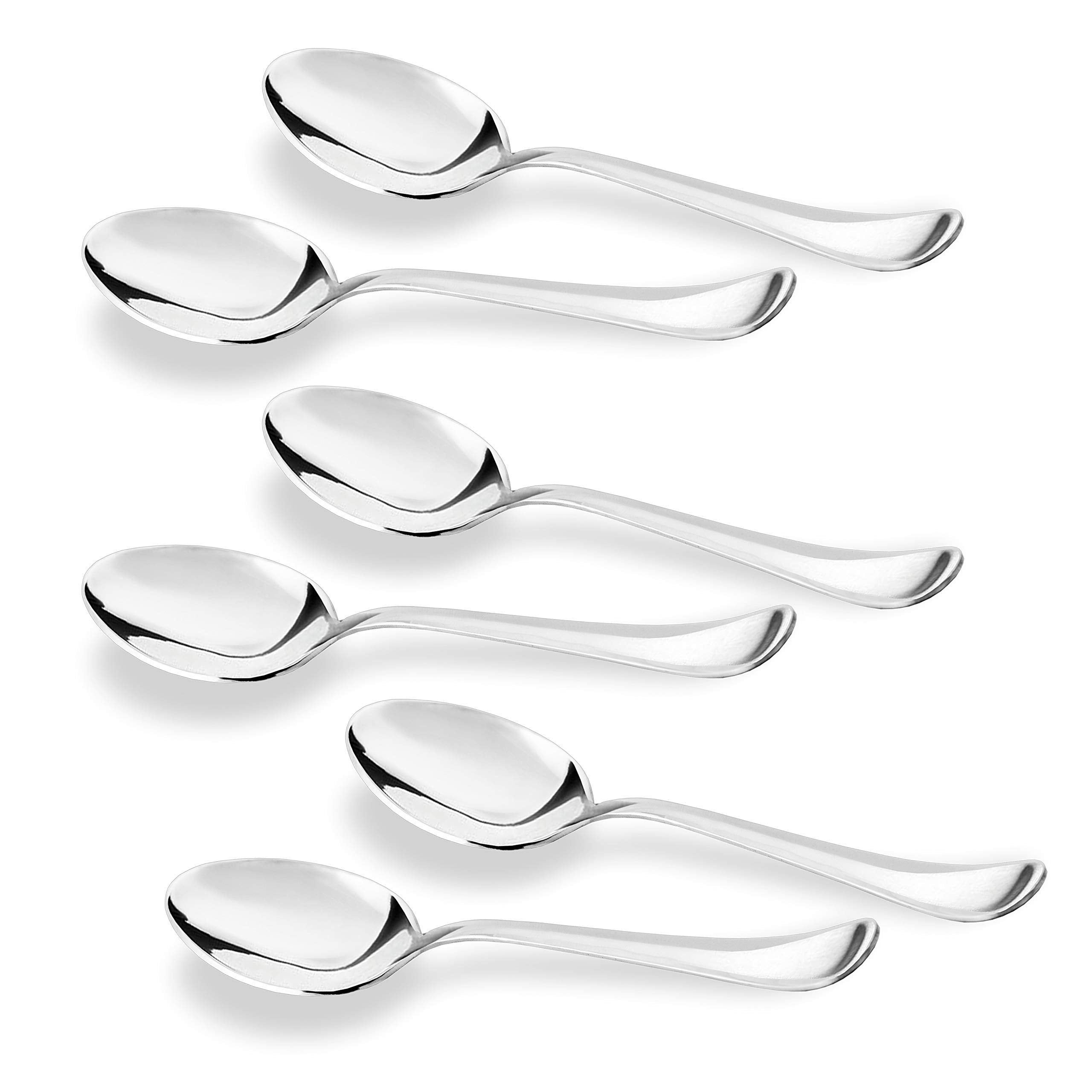 Sumeet Stainless Steel Premium Quality Dessert/Table Spoon Set Of 6 Pc - (18.5Cm L) (1.6Mm Thick)
