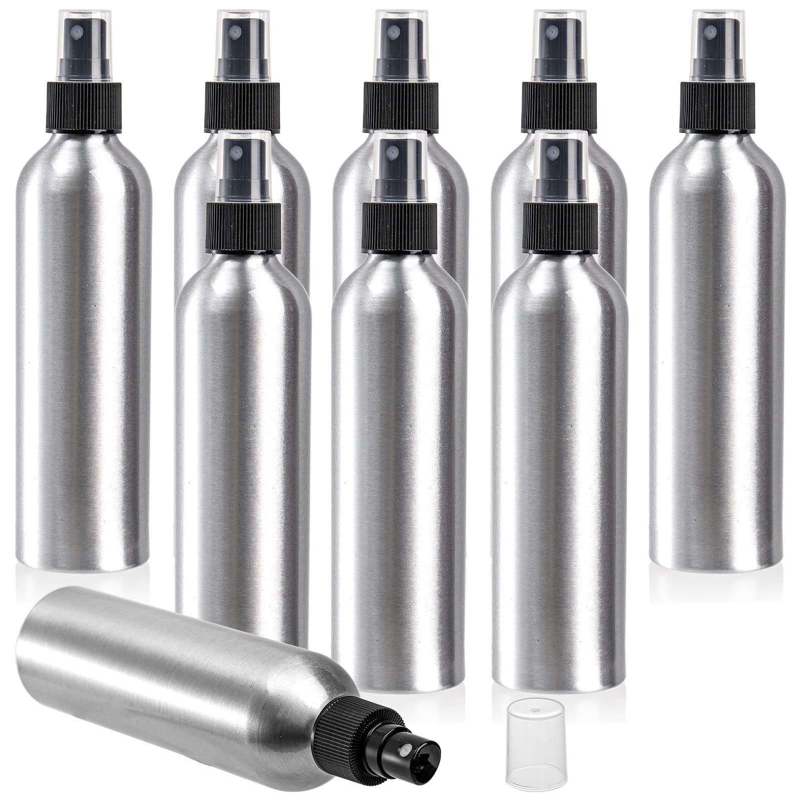 Youeon 9 Pack 8 Oz Fine Mist Spray Bottles, Refillable Aluminum Spray Bottles, Atomizer Water Spray Bottles, Reusable Bottles Wi