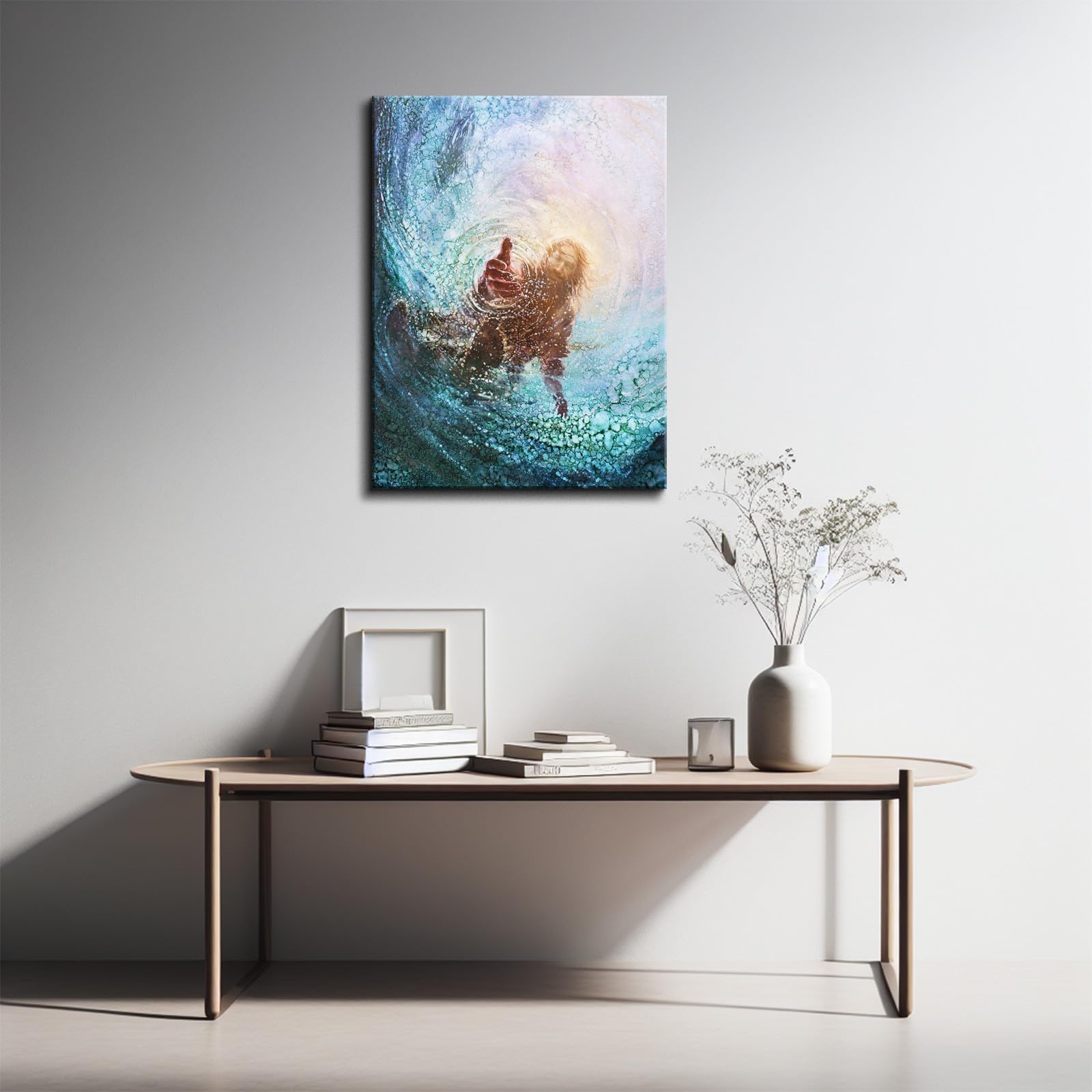 Yonica Jesus Christ Canvas Wall Art The Hand Of God Poster Modern Religious Hd Framed Print Painting Picture Artwork For Bedroom