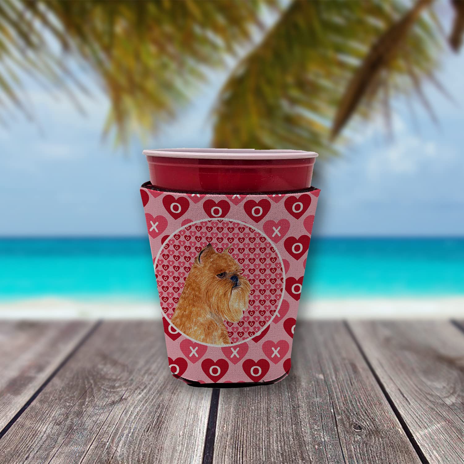 Brussels Griffon  Red Solo Cup Beverage Insulator Hugger
