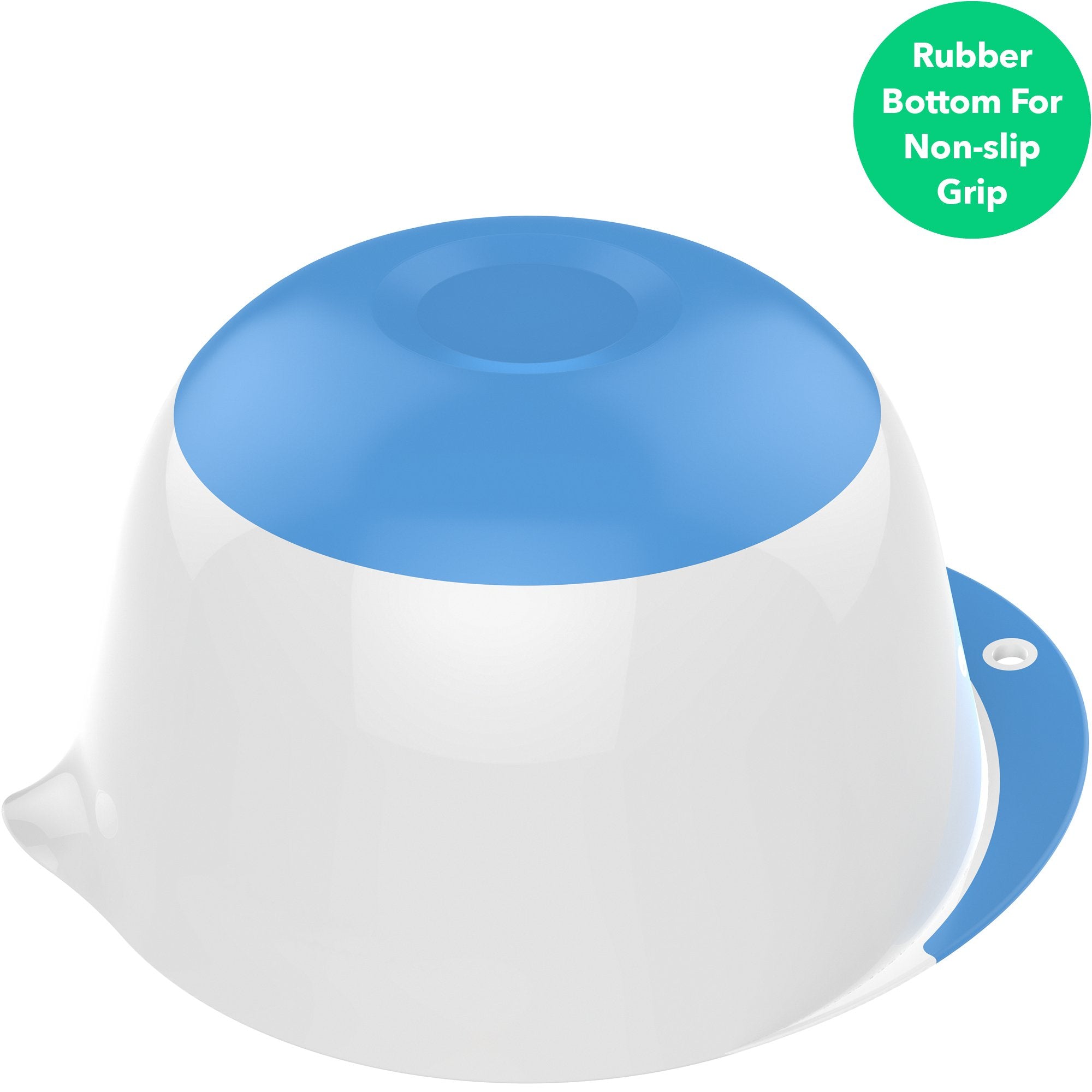 Vremi 3 Piece Plastic Mixing Bowl Set - Nesting Mixing Bowl With Rubber Grip Handles Easy Pour Spout And Non Slip Bottom - Three