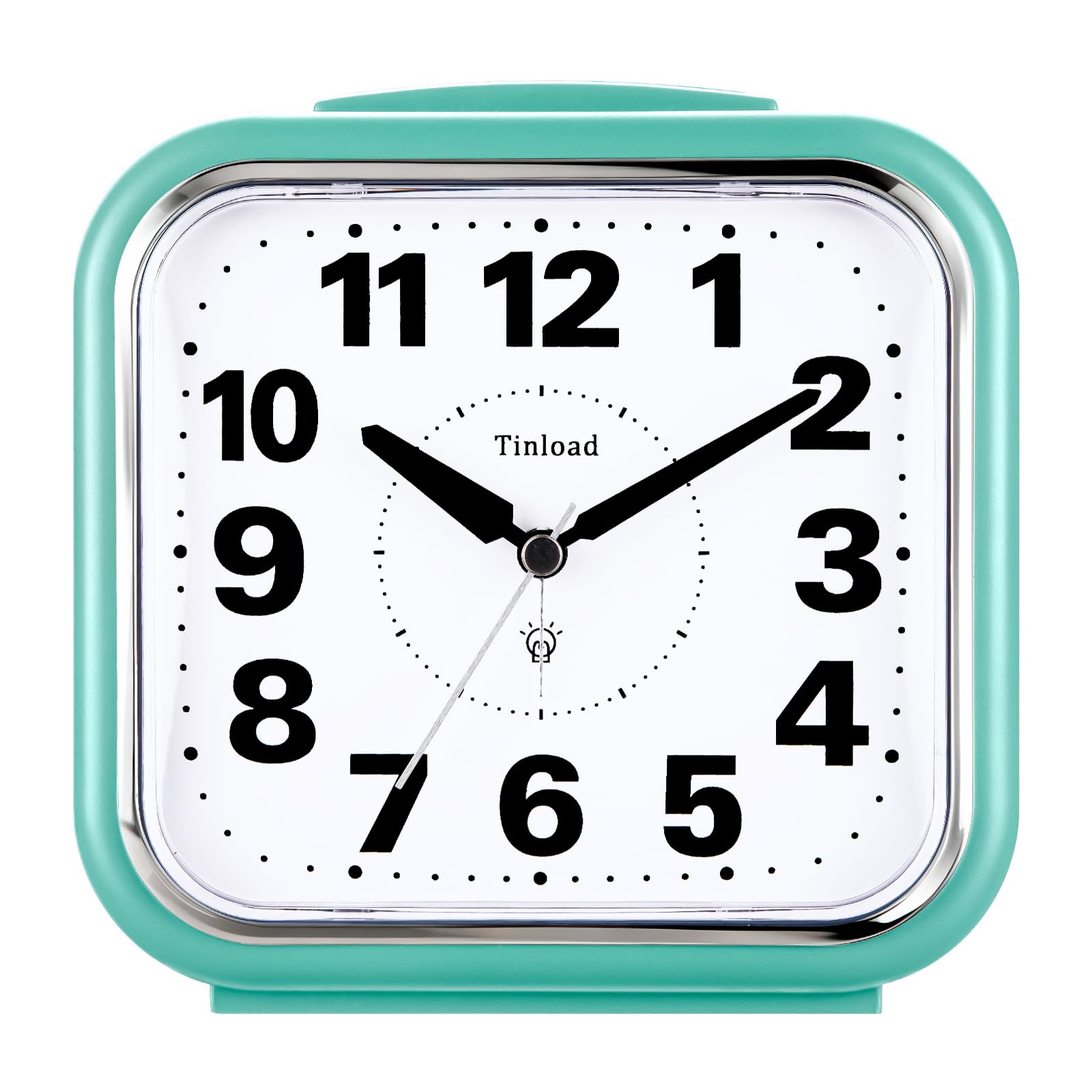 Tinload 5.5 Large No Ticking Analog Alarm Clock,Silent Readable for Seniors,Easy to Set,Gradual Rise Alarm,Big Numbers,Gentle Wa