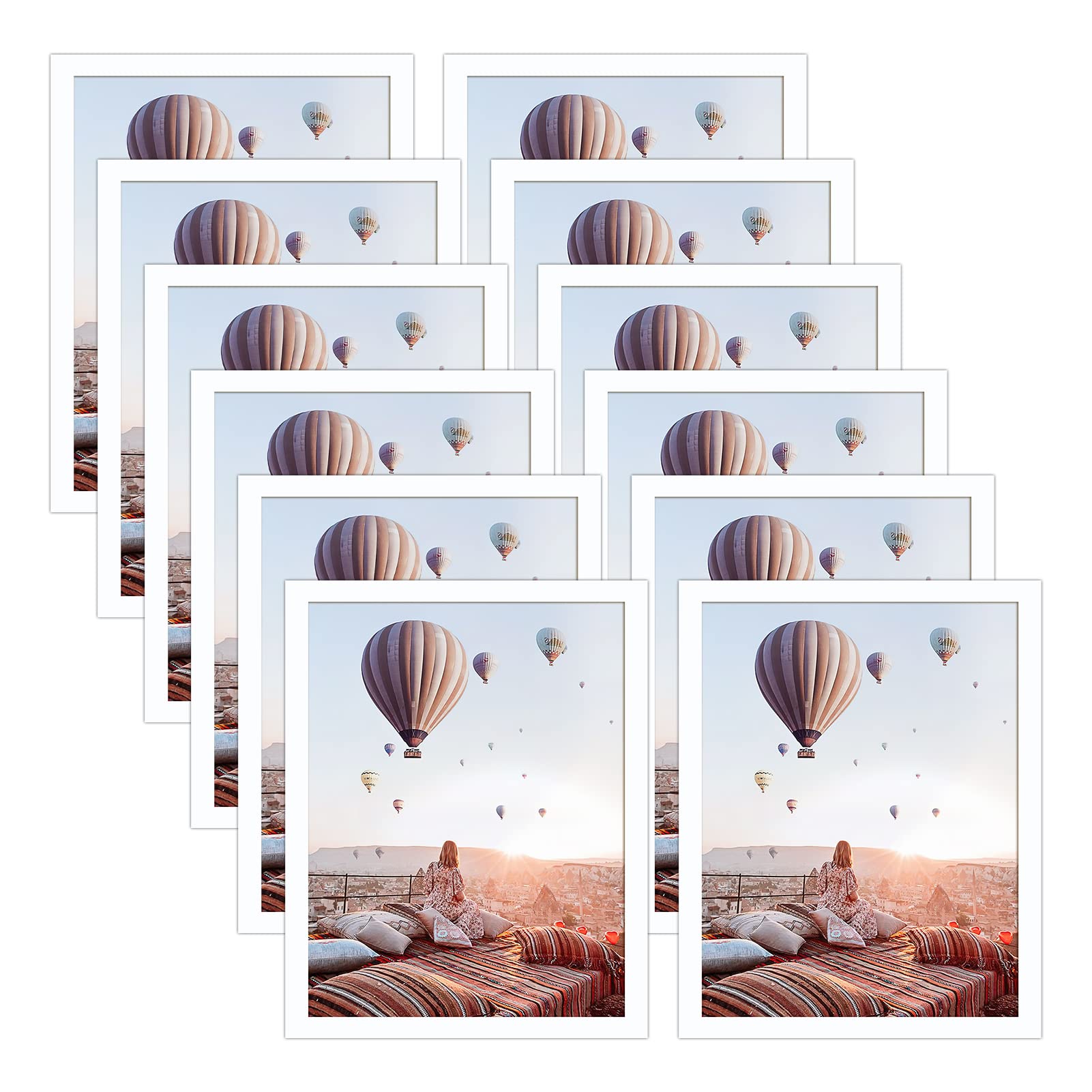 CRUGLA 12 Packs 8.5x11 Magnetic Picture Frames for Refrigerator Locker, 8.5 by 11 Photo Certificate Document Frame Bulk, Peel an