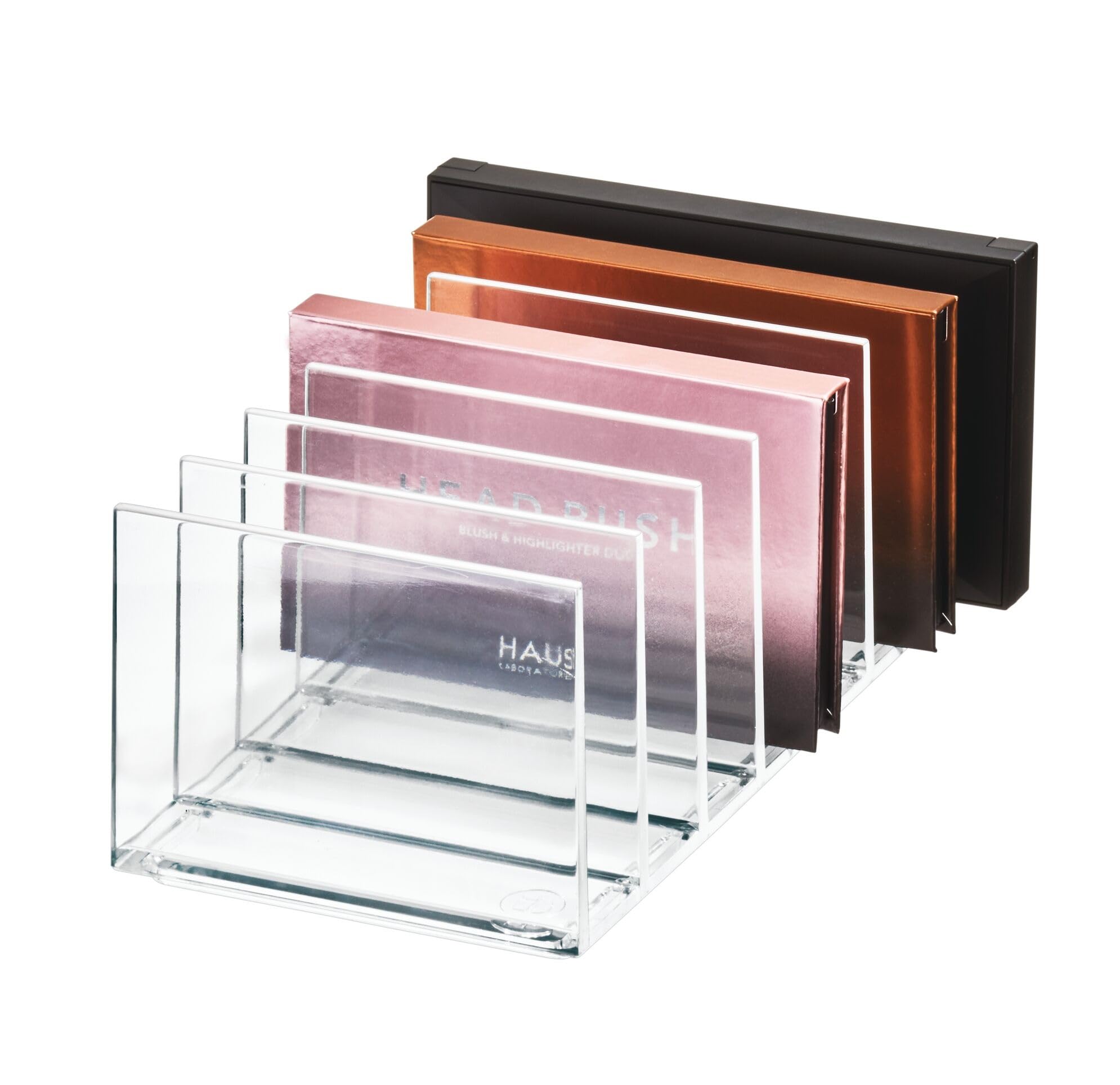 Idesign The Sarah Tanno Collection Plastic Cosmetics And Makeup Palette Organizer, 7-Compartment, Clear, 20.3 Cm    10.1 Cm    7