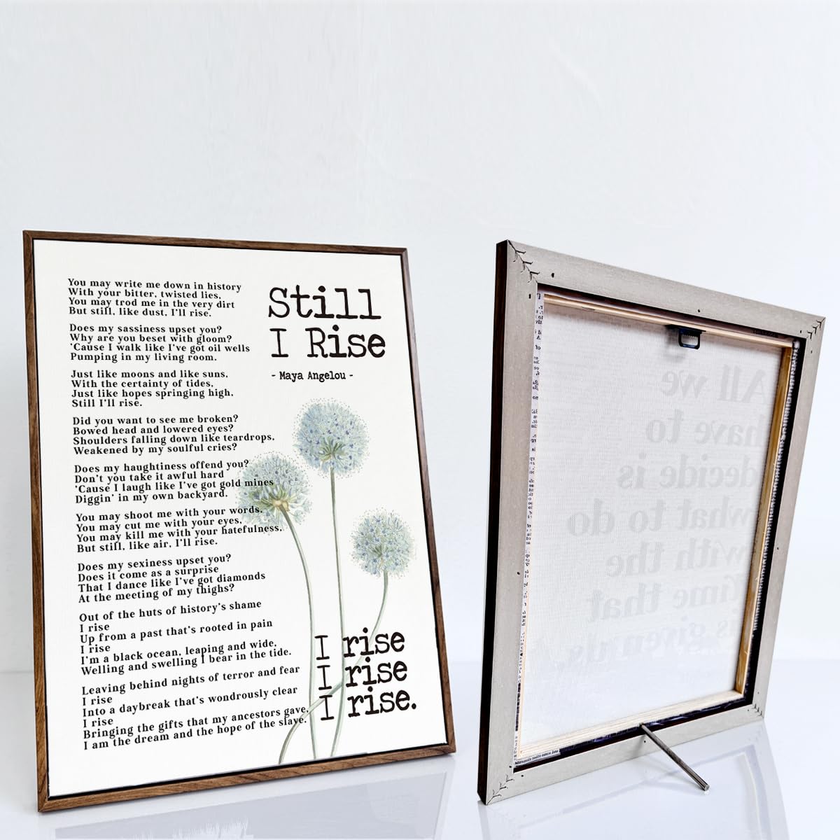 Maya Angelou Quotes Wall Art, Feminist Wall Art, Framed Inspirational Quote Decor, Maya Angelou, Still I Rise Quotes Wall D  Cor