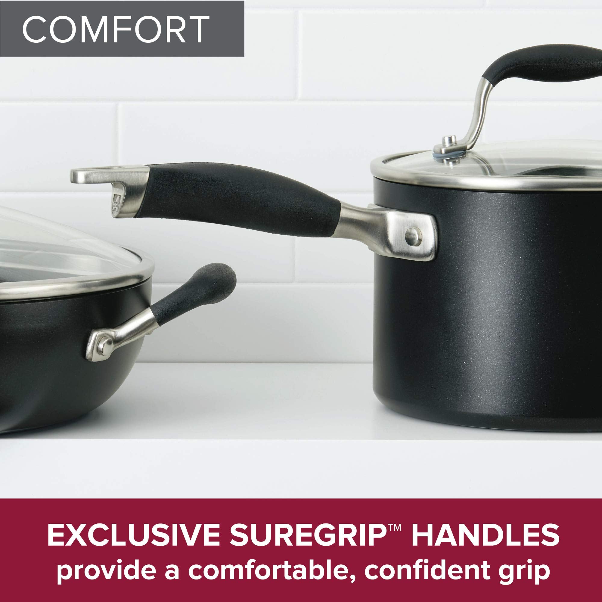 Anolon Advanced Home Hard Anodized Nonstick Crepe Pan, 9.5 Inch, Onyx