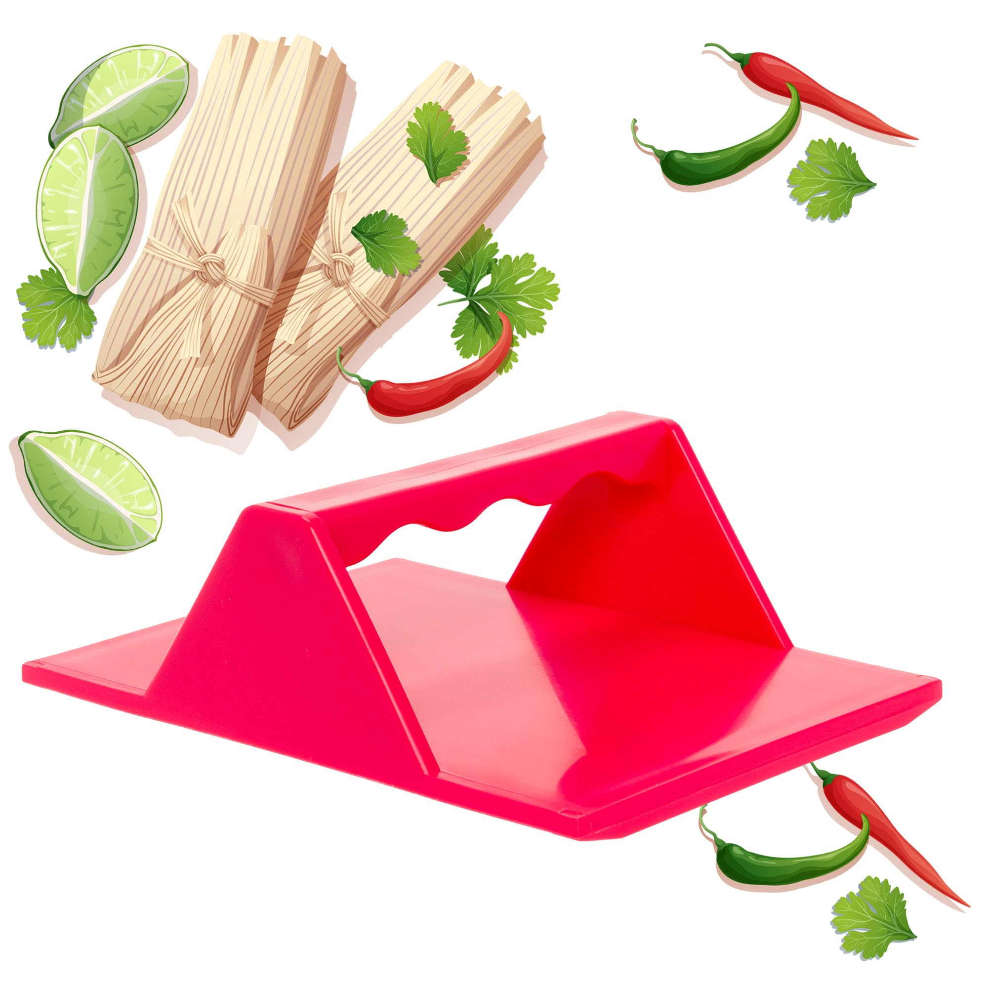 Tamales Masa Spreaders - Kitchen Utensils - Easy Grip Ergonomic Handle By Mindful Design (1 Pack, Red)