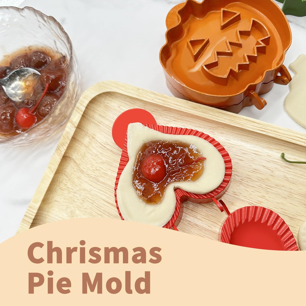 Dough Presser Pocket Pie Molds, Party Potluck Hand Pie Molds, Hand Pie Molds, Apple, Pumpkin And Acorn Shapes 3-Piece (Halloween