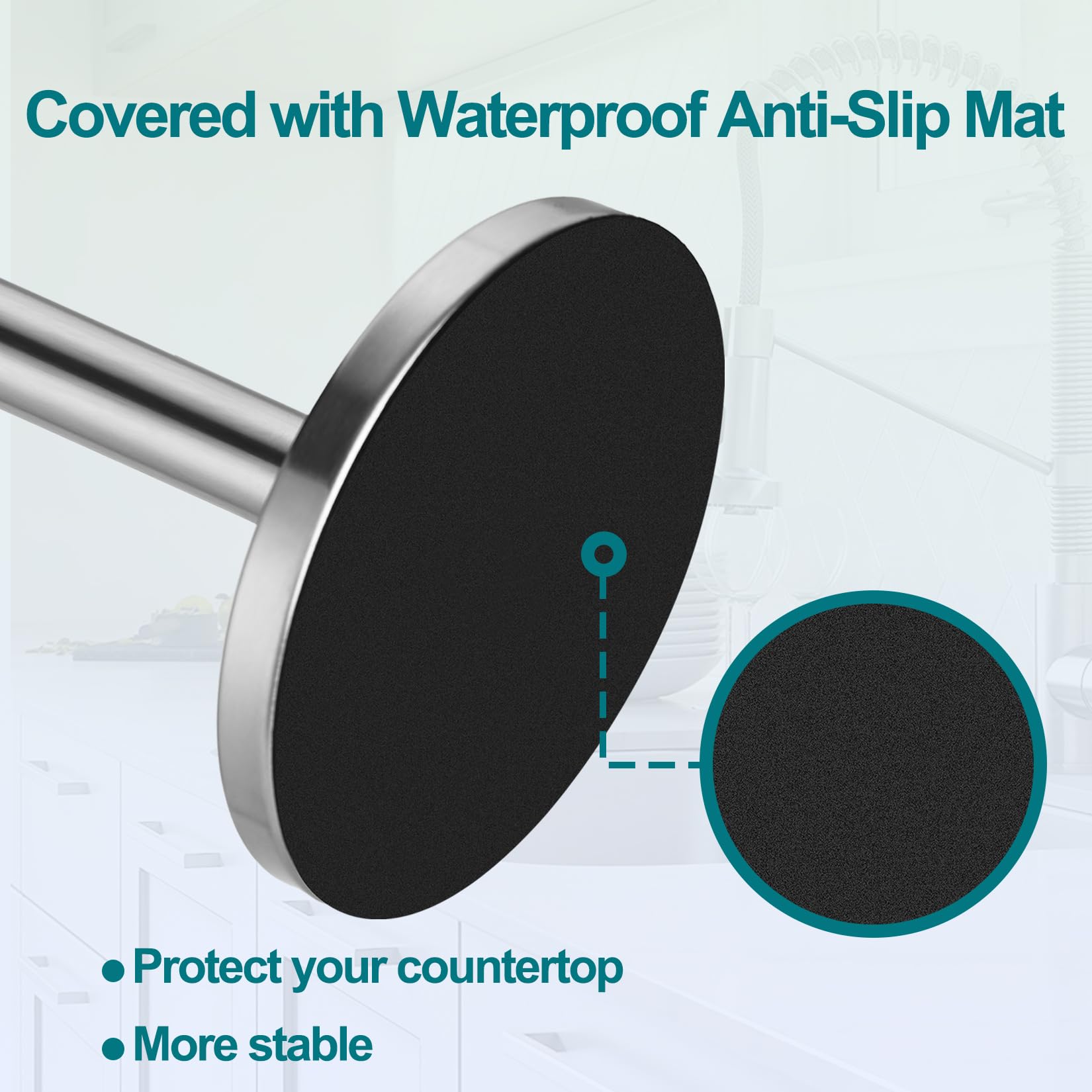 Dawner Paper Towel Holder Countertop, Freestanding Kitchen Paper Holder Stand, One-Handed Tear, Stainless Steel, Paper Towel Dis