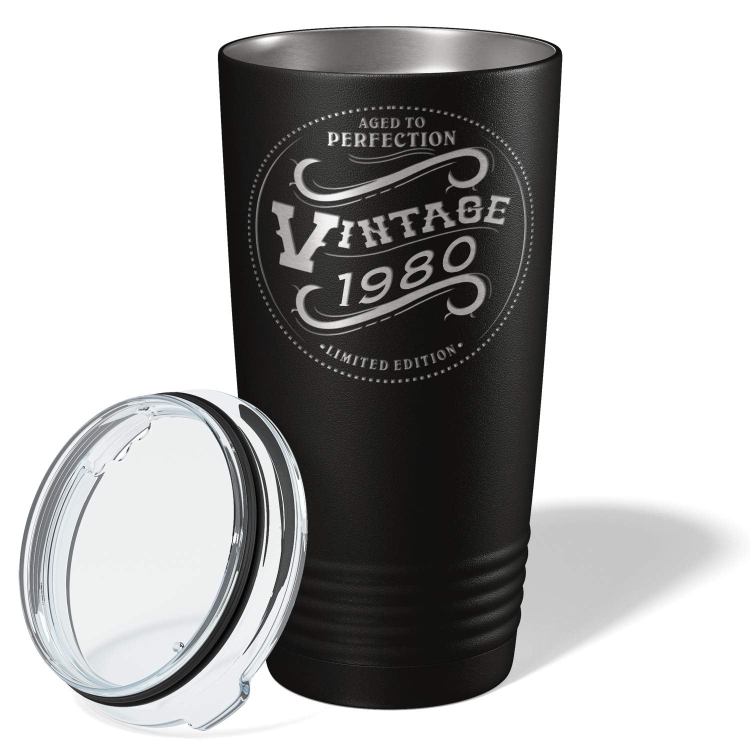 Cuptify 1980 Aged To Perfection Vintage 43Rd Birthday Gift For Men And Women 43 Years Old On Black 20 Oz Insulated Stainless Ste