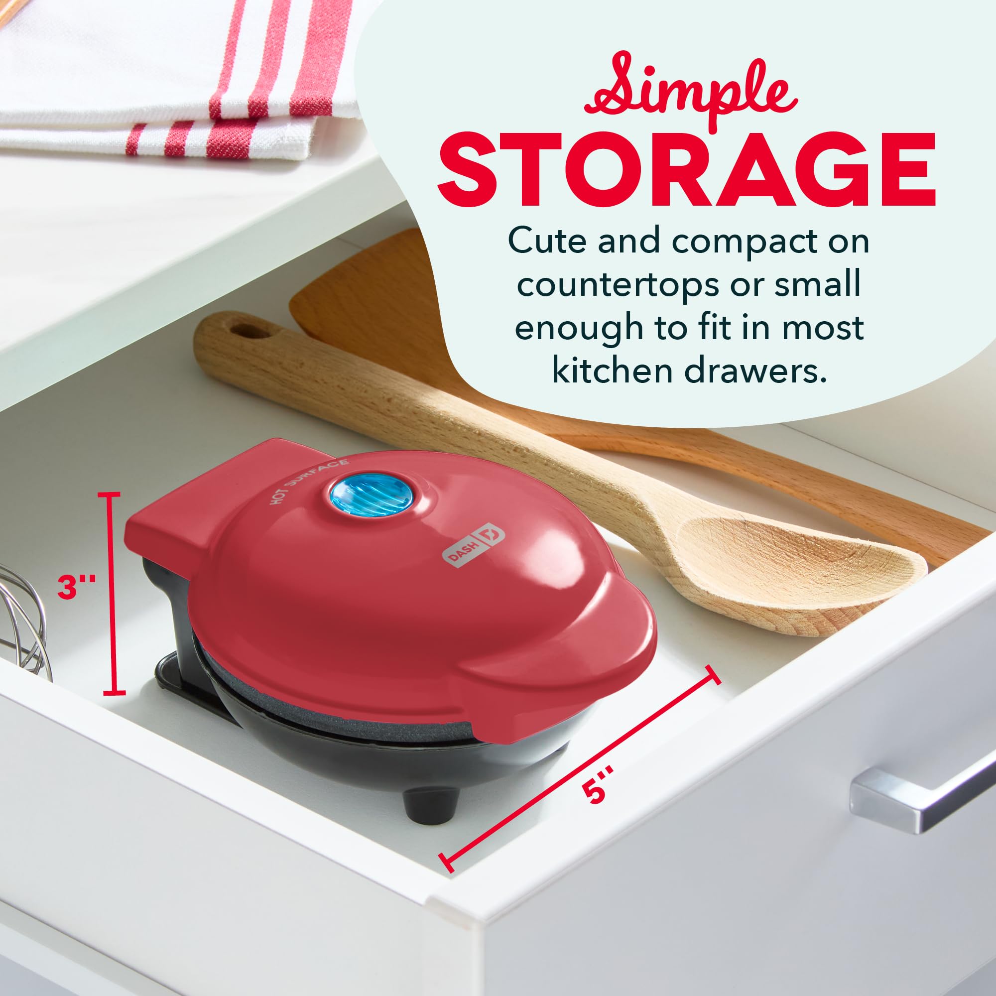 Dash Mini Waffle Maker - 4    Waffle Mold, Nonstick Waffle Iron With Quick Heat-Up, Nonstick Surface - Perfect Mini Waffle Maker