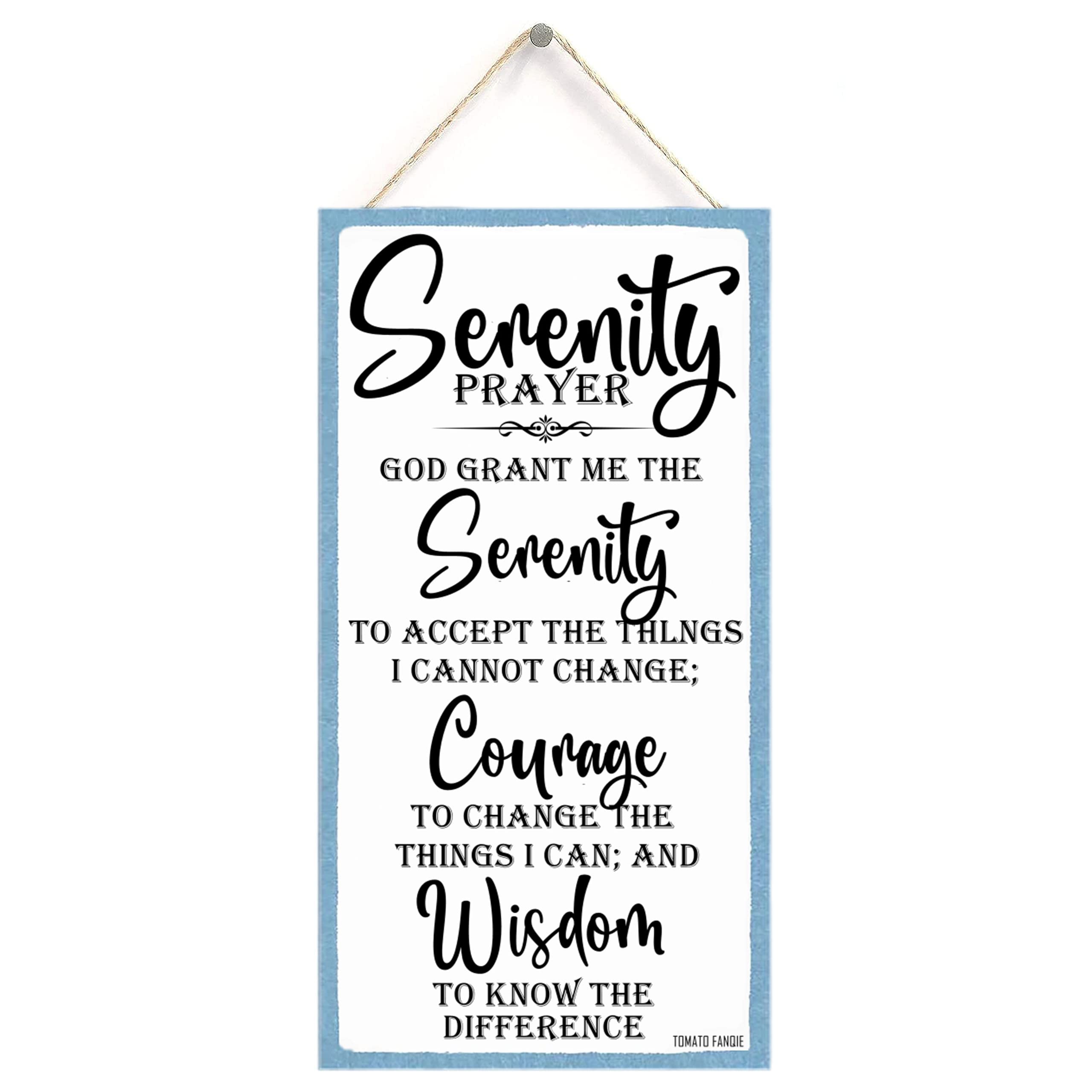 Serenity Prayer Sign, Christian Decor Wood Sign Gift, God Grant Me The Serenity Wall Decor Framed, Farmhouse Live Room Bedroom D