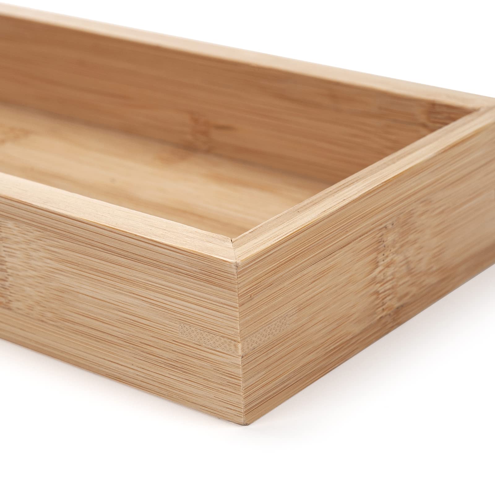 Bamboo Vanity Tray, 11.8 X 4.5 X 1.6 Inch Bathroom Counter Tray, Wood Toilet Tank Tray For Organizing And Home Decor