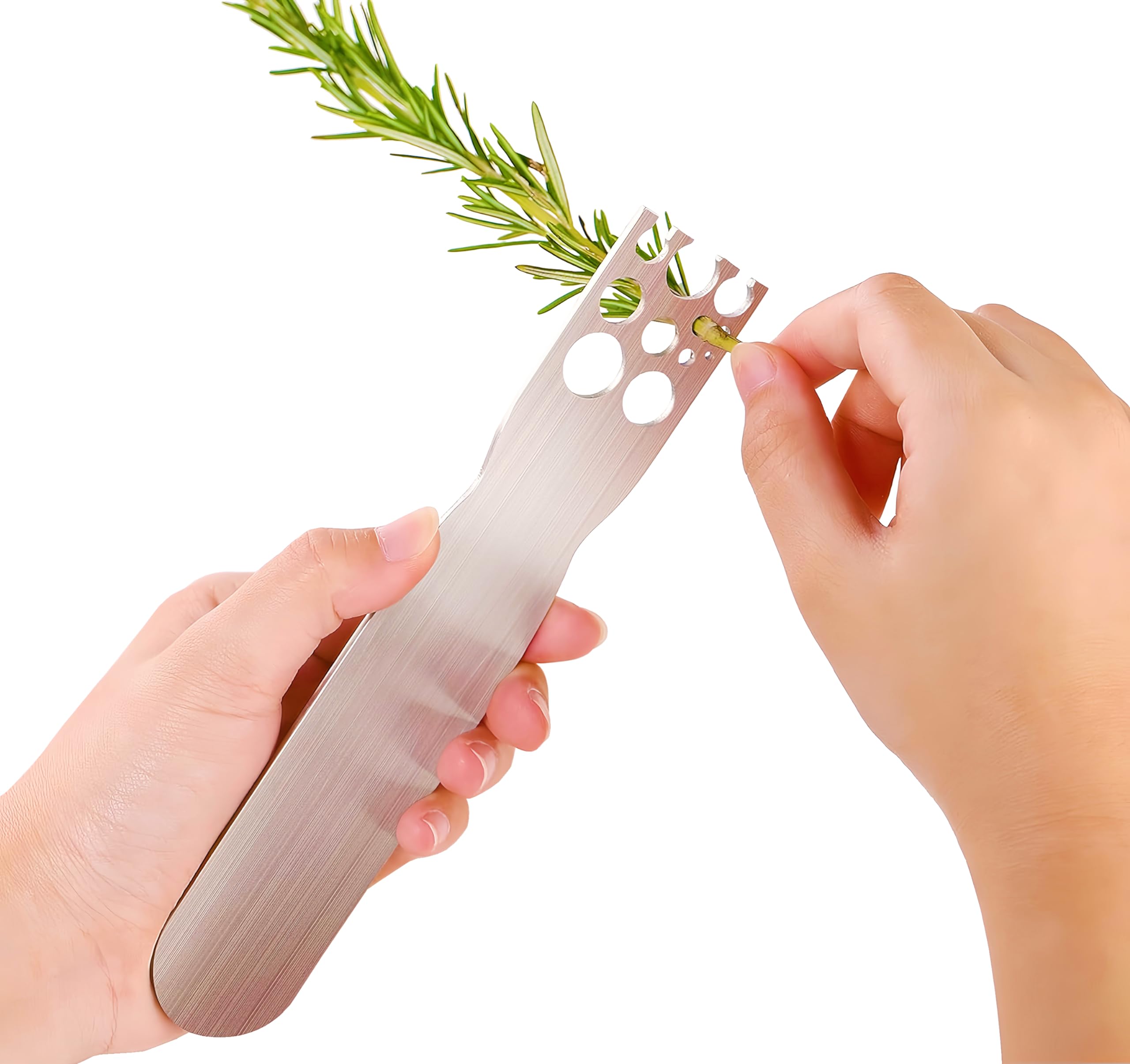 Herb Stripper Stainless Steel Kitchen Herb Leaf Stripping Tool Metal Herb Pealer Looseleaf Kale Razor For Kale, Chard, Collard G
