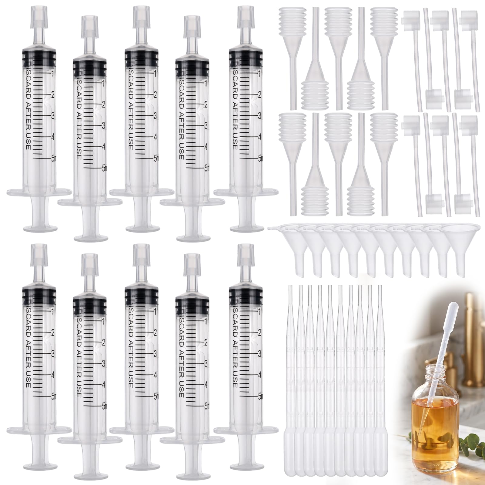 50 Pcs Perfume Extractor Tool Kit, DIY Cosmetic Liquid Dispenser Set