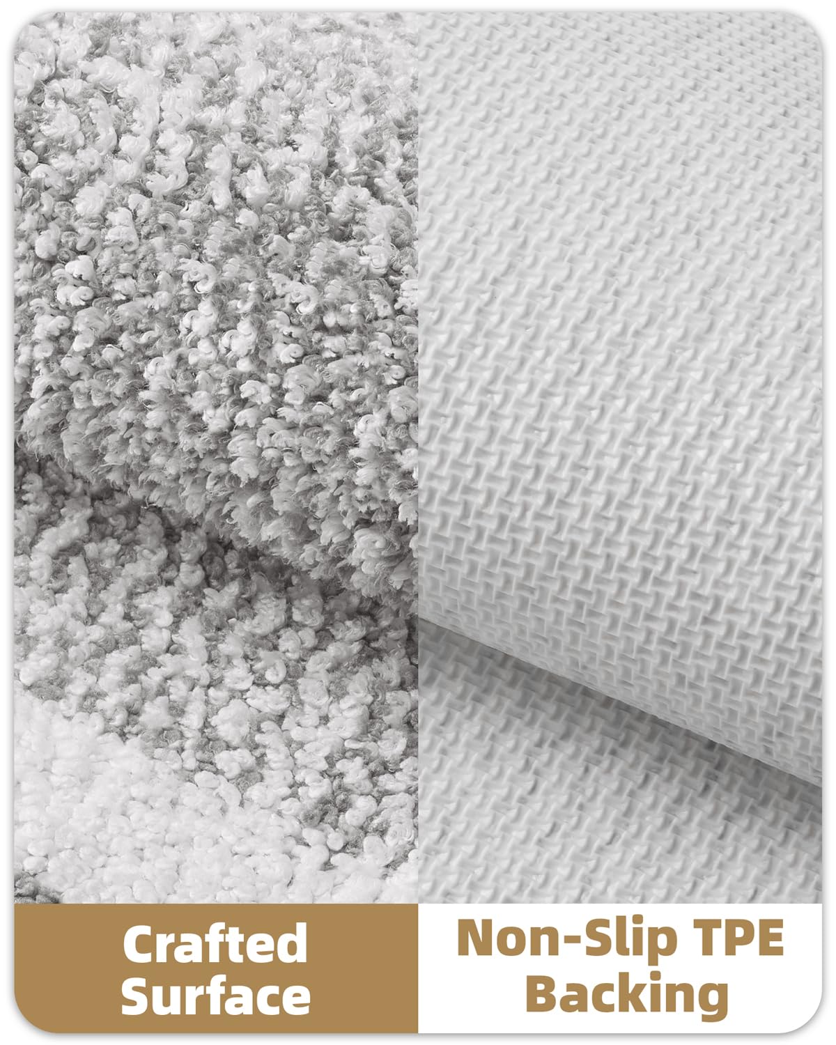 Color G Gray Bathroom Rugs - Absorbent  Non Slip  Soft  Washable  Quick Dry  24 ''x43 '' Long Grey and White Bath Mat Bathroom Runner Bathroom Carpet