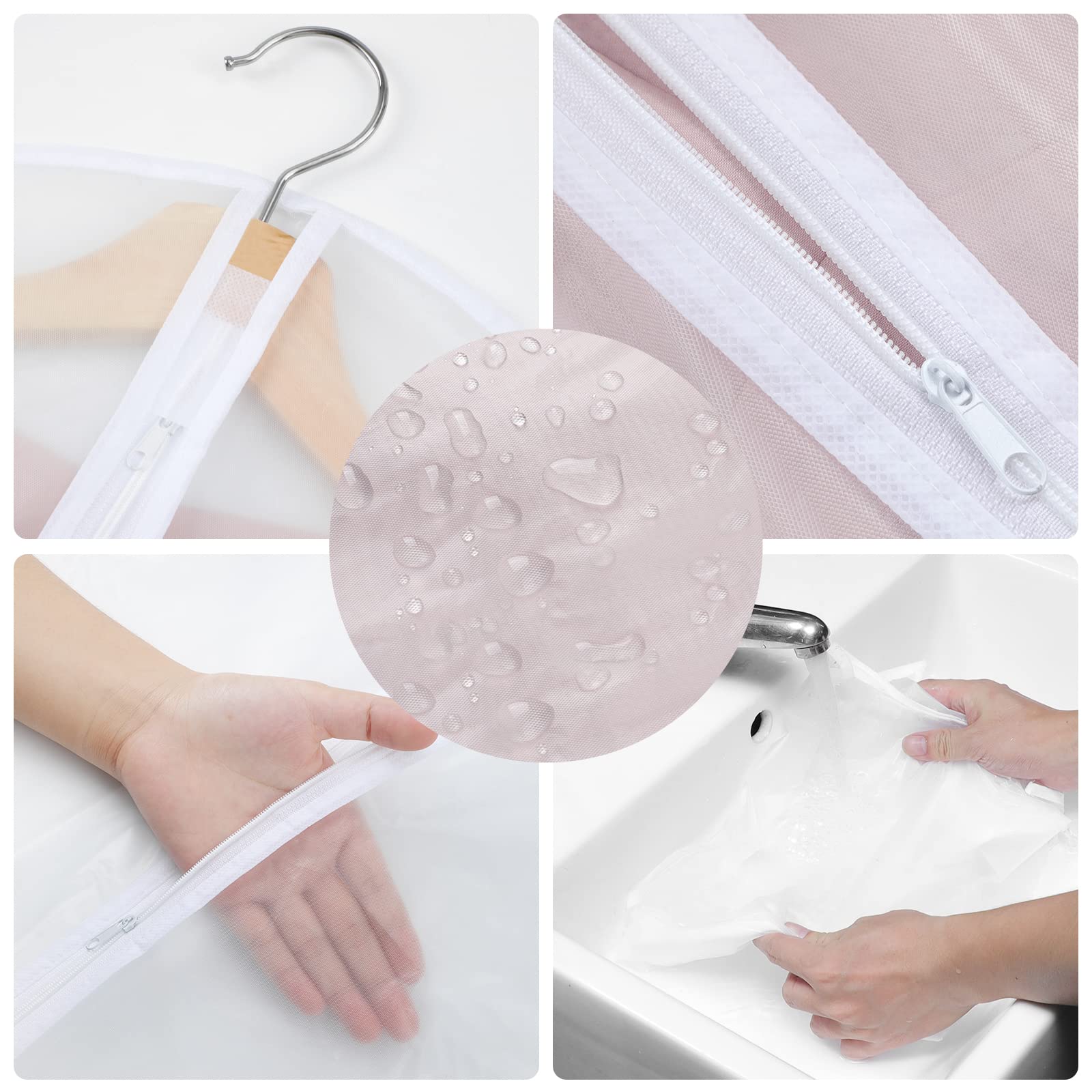 Yydslee 60Inch Garment Bags For Hanging Clothes, Dress Cover Bags For Gowns Long Clothes Cover Translucent Coat Covers For Close