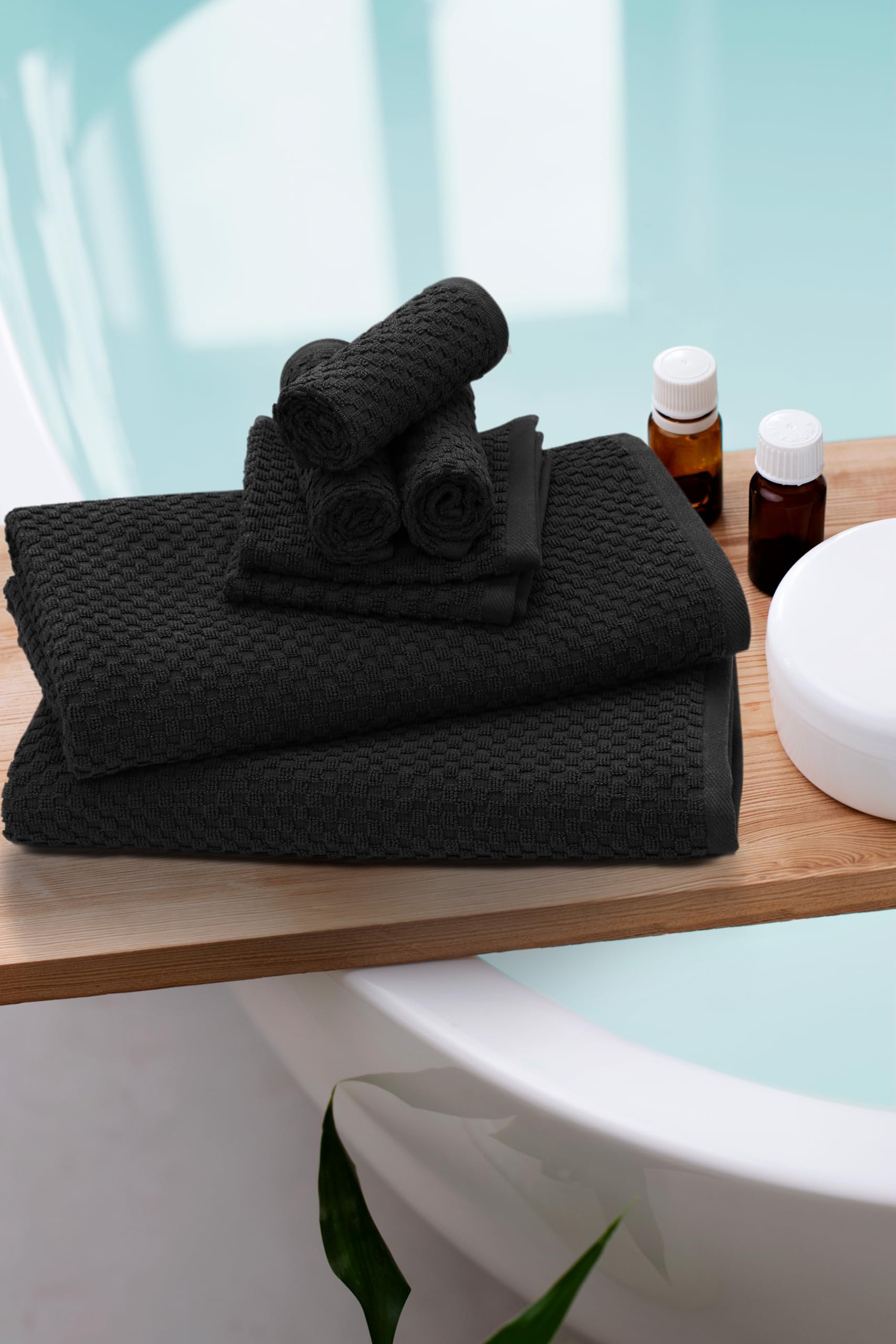 Cotton Craft Waffle Bath Towel - Set Of 4 Luxury Euro Spa Waffle Weave Towels - 100% Ringspun Cotton Bath Towel - Super Absorben