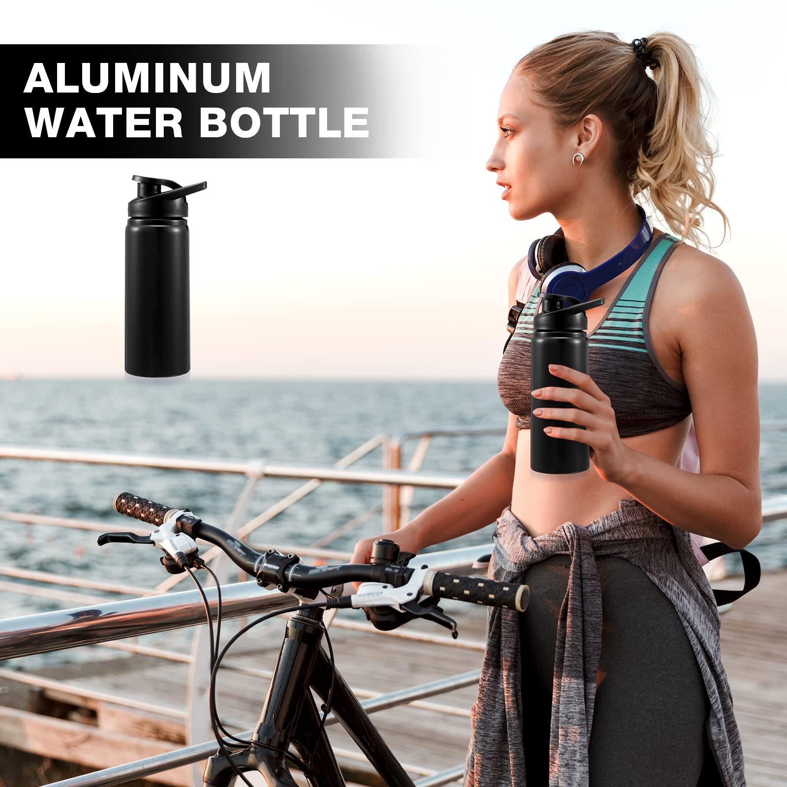 Foaincore 24 Pack Bulk Water Bottles 17 oz Aluminum Reusable Sports Bottles, Employee Appreciation Gifts for Team, Coworker, Sta
