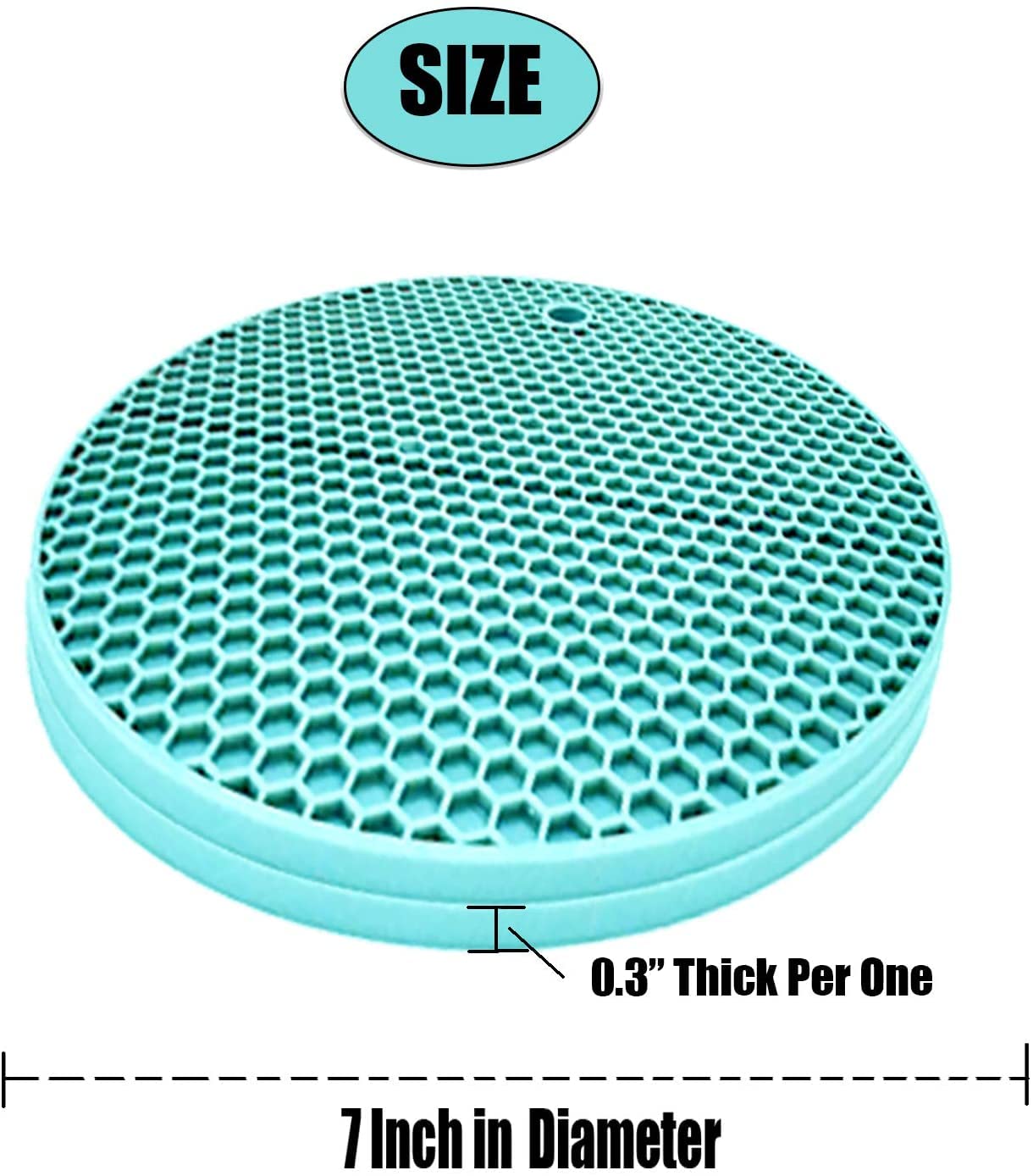 Extra Thick Silicone Trivets Heat Resistant Pot Holder And Oven Mitts,Trivets For Hot Dish,Nonslip Insulation Honeycomb Rubber H