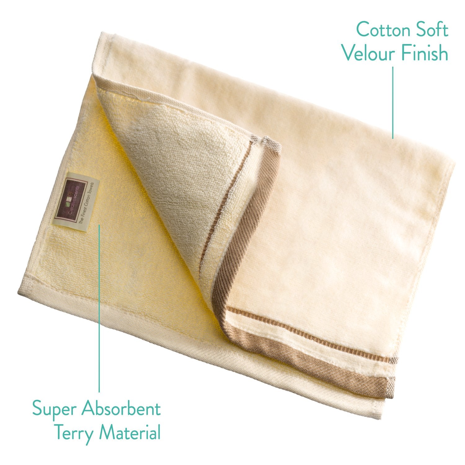 Creative Scents 100% Cotton Velour Fingertip Towels - 4 Pack 11 By 18 Inch - Decorative, Extra Absorbent And Soft Face Towel, Id