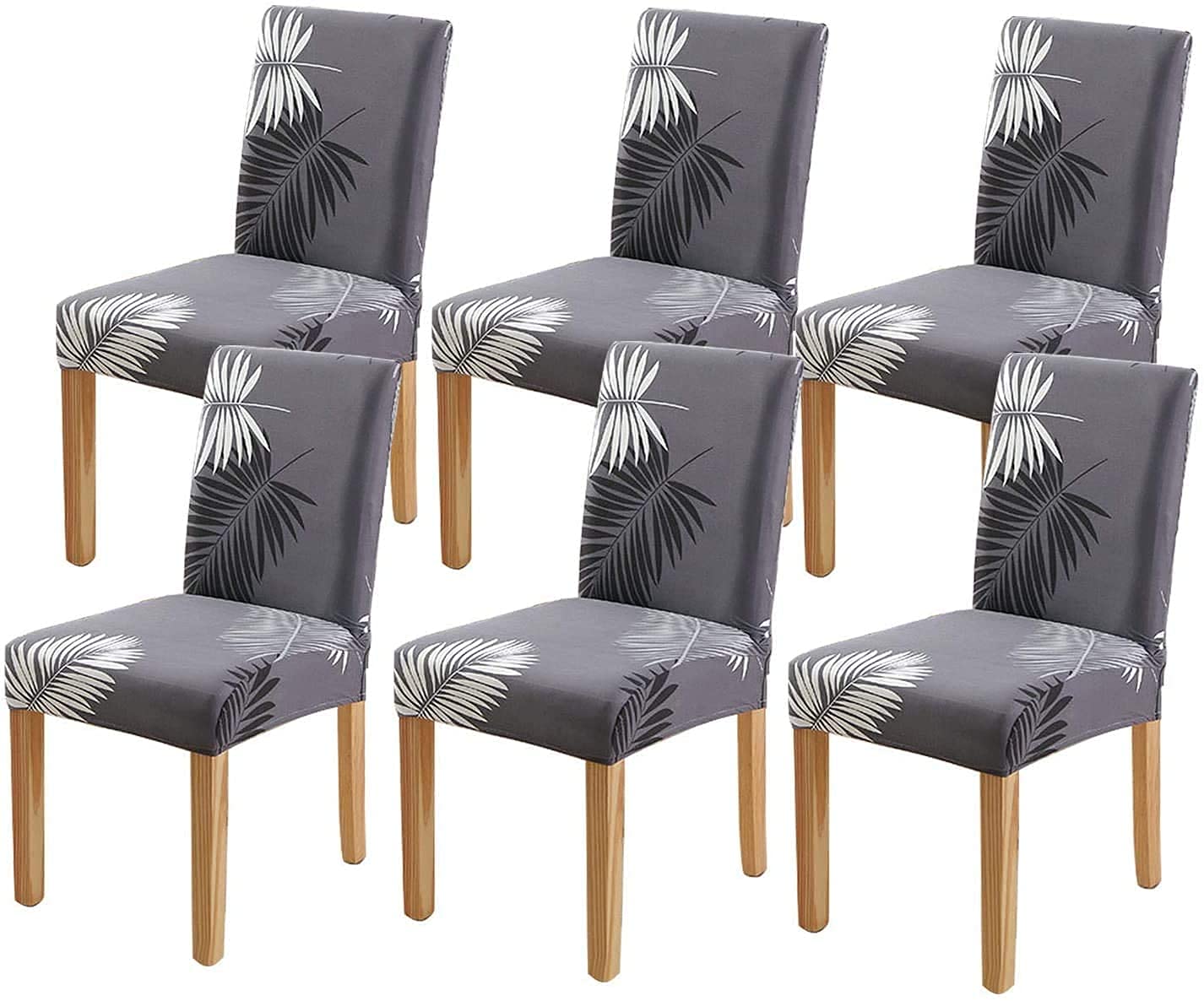 House Of Quirk Elastic Chair Cover Stretch Removable Washable Short Dining Chair Cover Protector Seat Slipcover (6 Chair Cover, 
