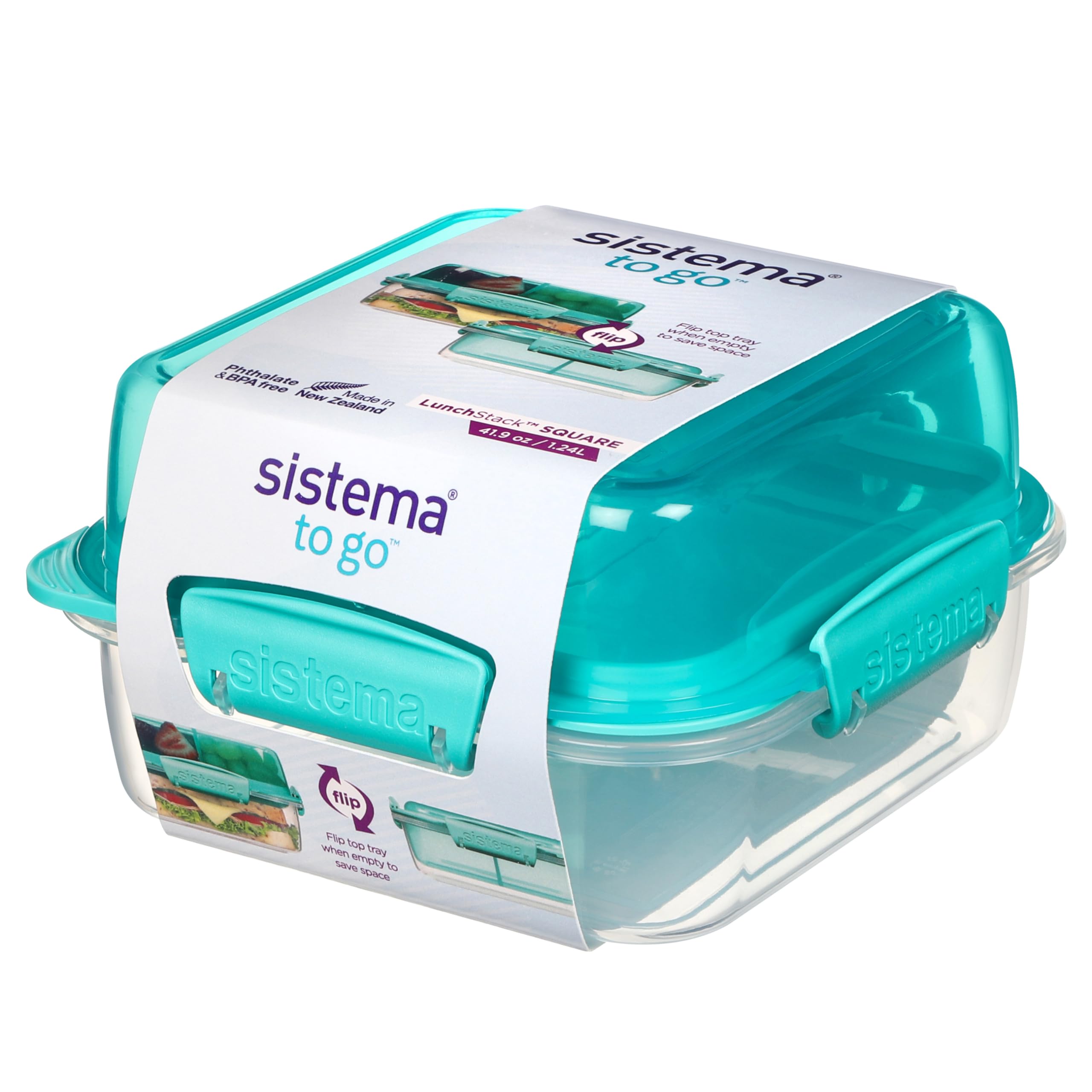 Sistema 124L Lunch Stack Square to go Assorted colours  Polypropylene  124 Litre