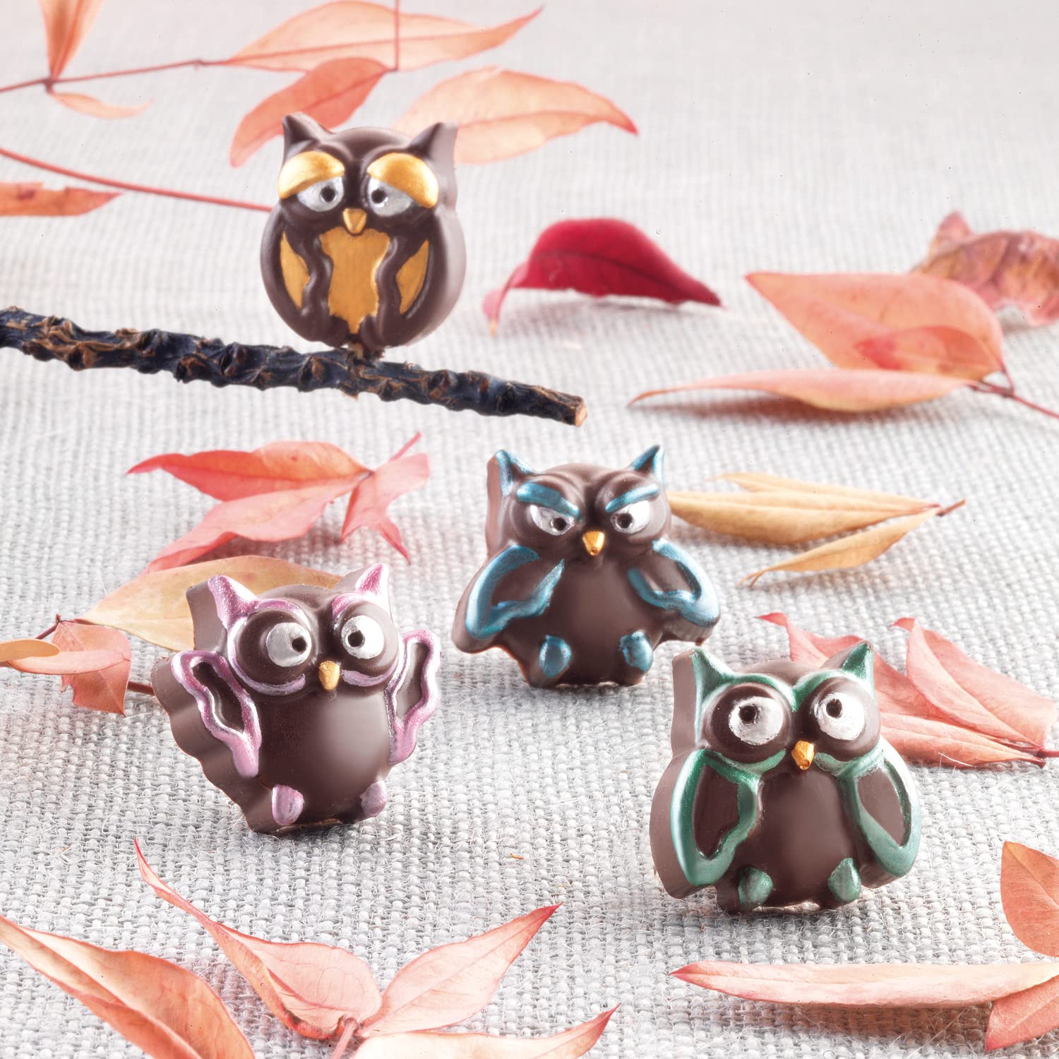 Silikomart Platinum Easychoc Chocolate Owl Mold, Brown