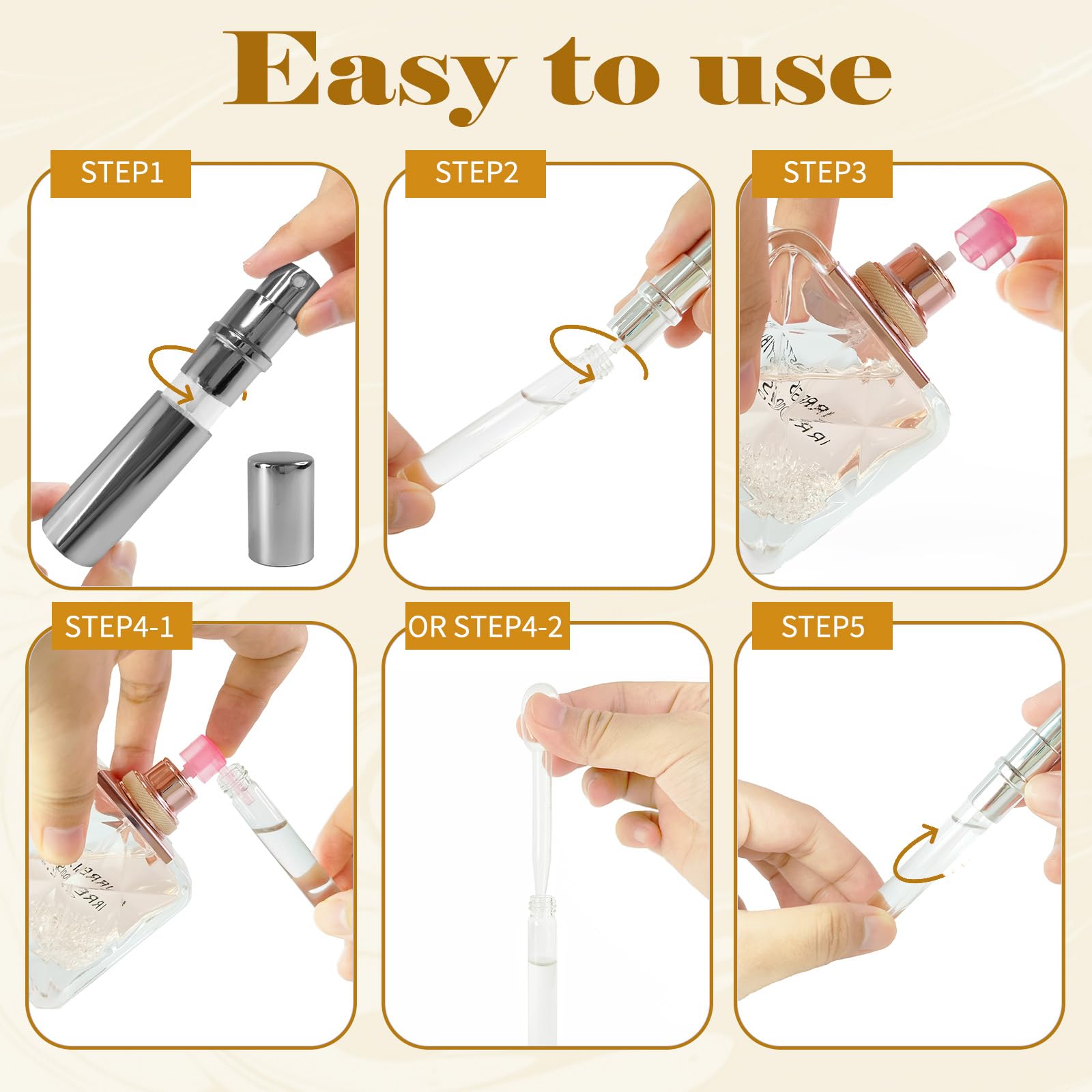Obsgumu 10Ml Perfume Travel Bottle, 3Pcs Perfume Atomiser Refillable, Spray Bottles, Portable For Travel Holiday Women Man