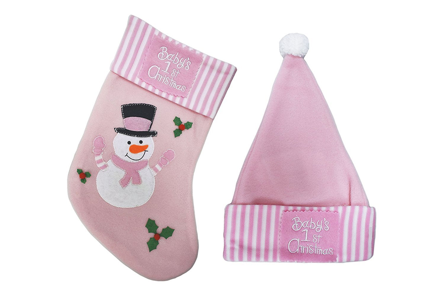 Black Duck Brand Set of Baby's 1st Christmas 15 Stocking with 12 Christmas Hat!
