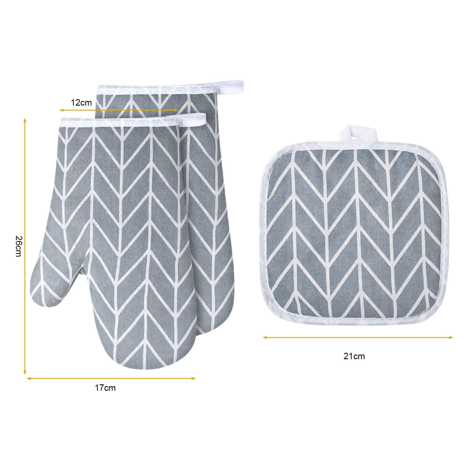 Auauy Oven Mitts And Potholders Bbq Gloves-Oven Mitts And Pot Holders With Recycled Infill Silicone Non-Slip Cooking Gloves For