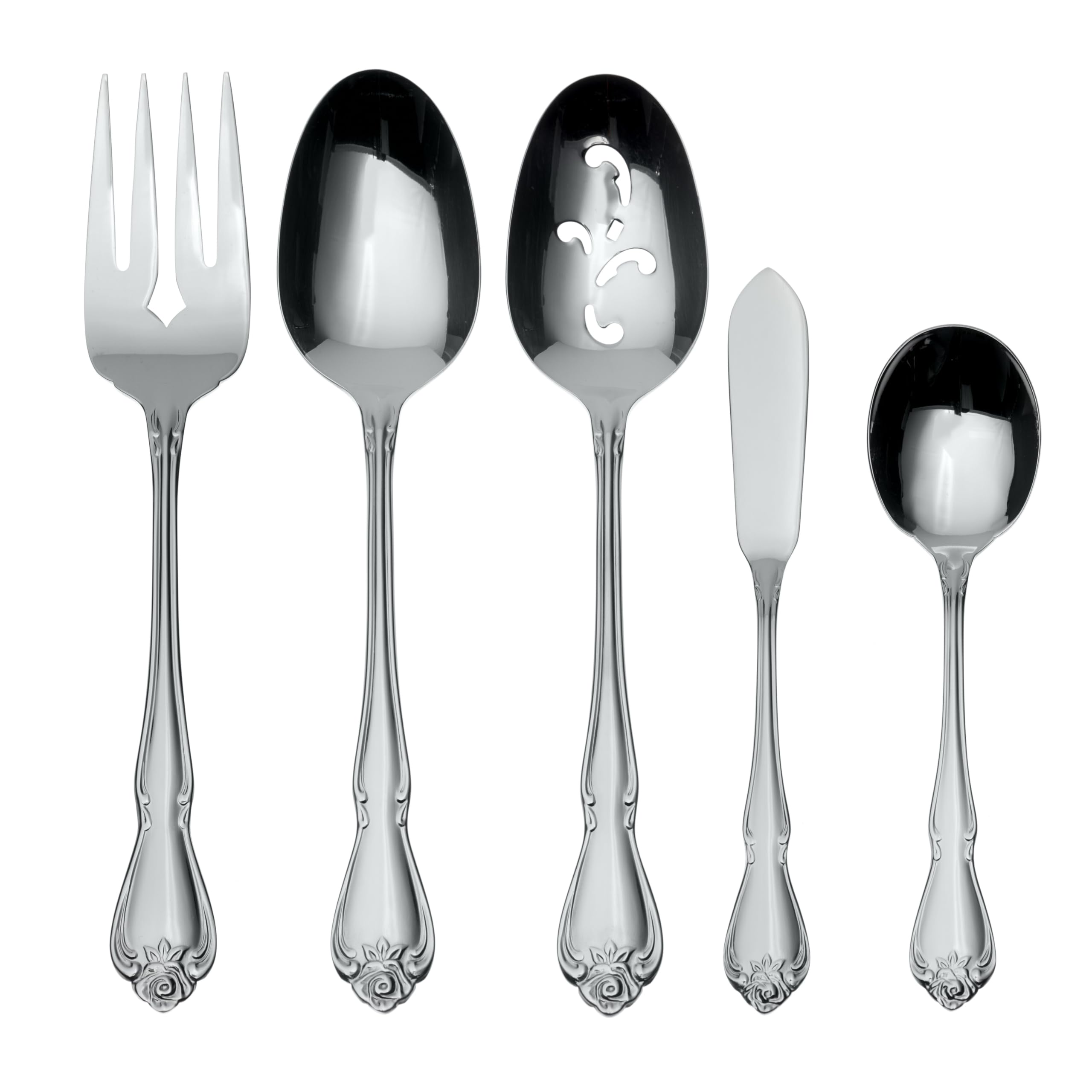 Oneida True Rose 5 Piece Everyday Flatware Serving Set