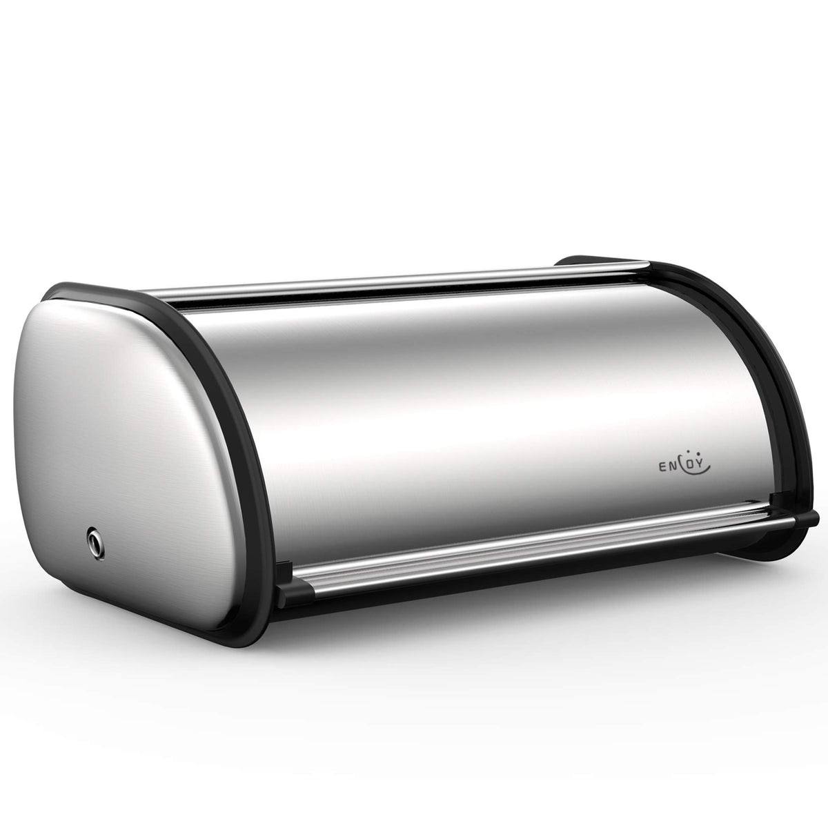 Enloy Bread Box For Kitchen Counter, Stainless Steel Roll Top Bread Bin, Sliver Bread Storage Holder With Lid, Large Capacity Br