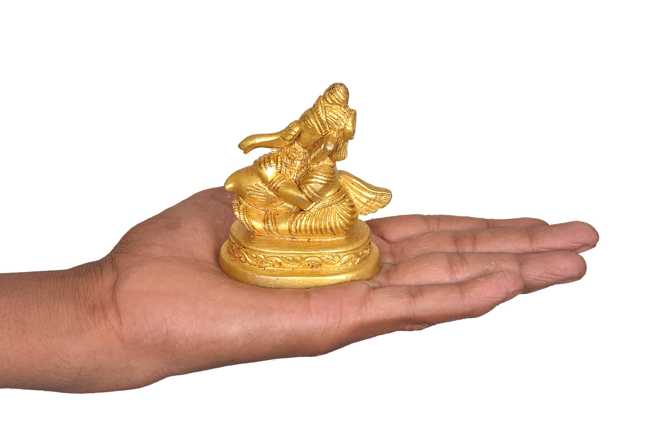 Dattatreya Brass Lord Ganesha Idol Statue Ganesh Decorative Sculpture For Home Office Temple Gift Item Showpiece Golden Height 3