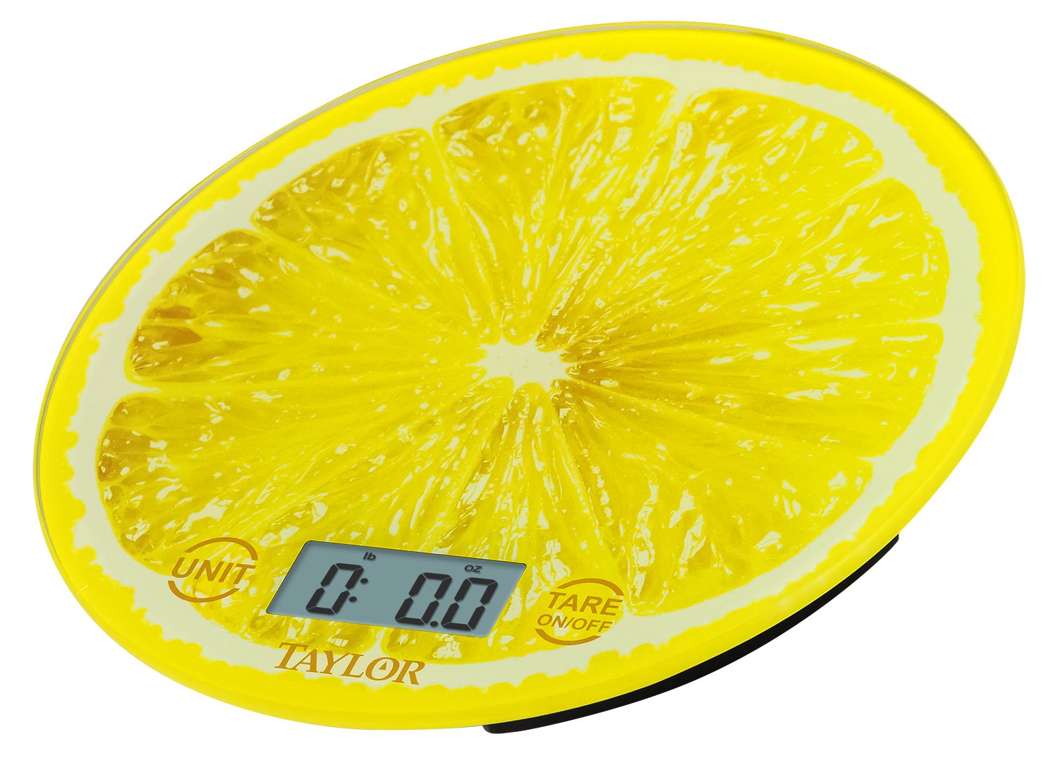 Taylor Precision Products Lemon Citrus Glass Kitchen Scale, Yellow