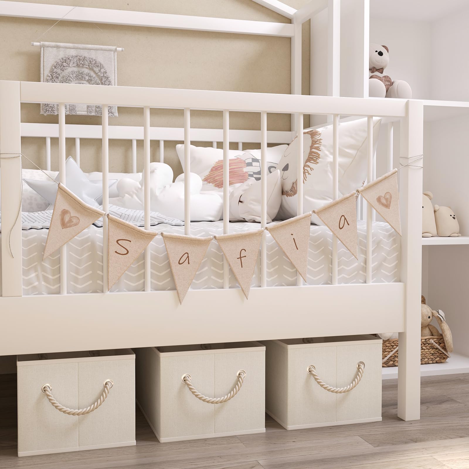 Coyacool Fabric Storage Bins 4-Pack, Collapsible Storage Baskets For Organizing Toys, Books, Shelves, Closet, Linen Storage Boxe