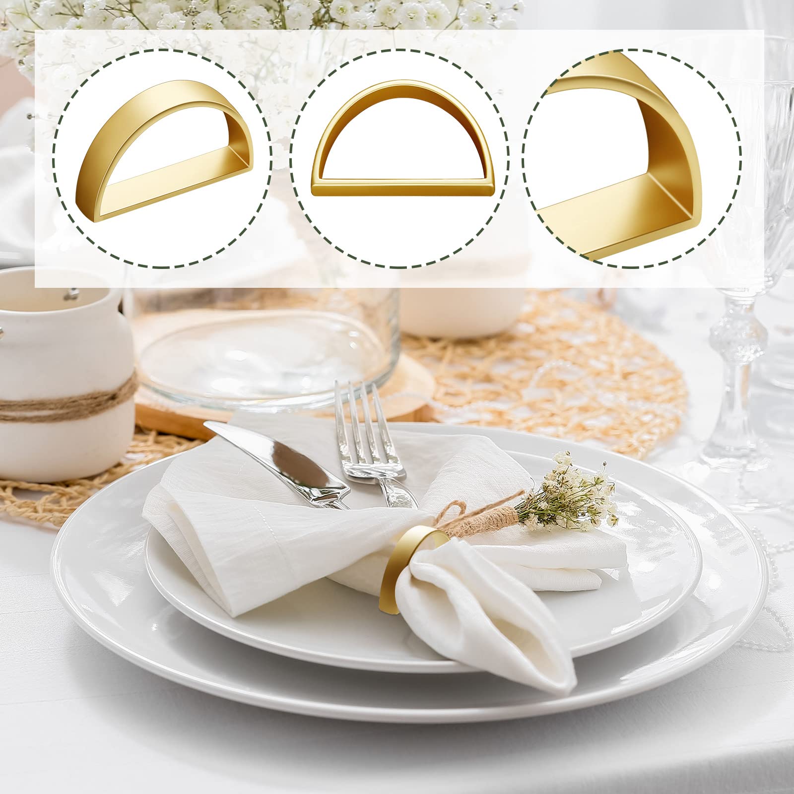 Stainless Steel Napkin Rings Metal Napkin Ring Holders Modern Ring Holder Serviette Buckles Metallic Adornment For Table Setting