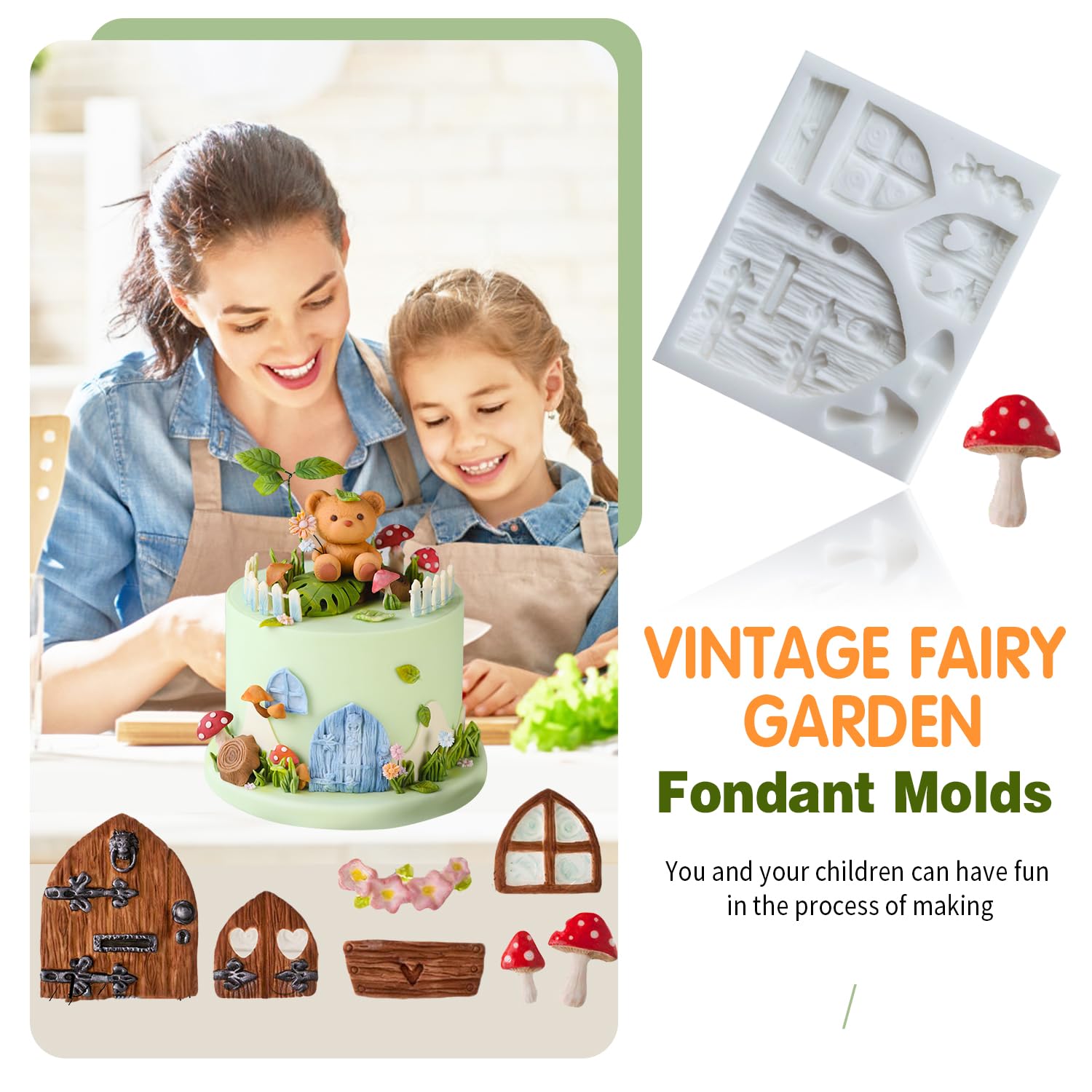 Sk 3D Fairy House Christmas Silicone Fondant Mold Cake Decorating Pastry Gumpaste Tool