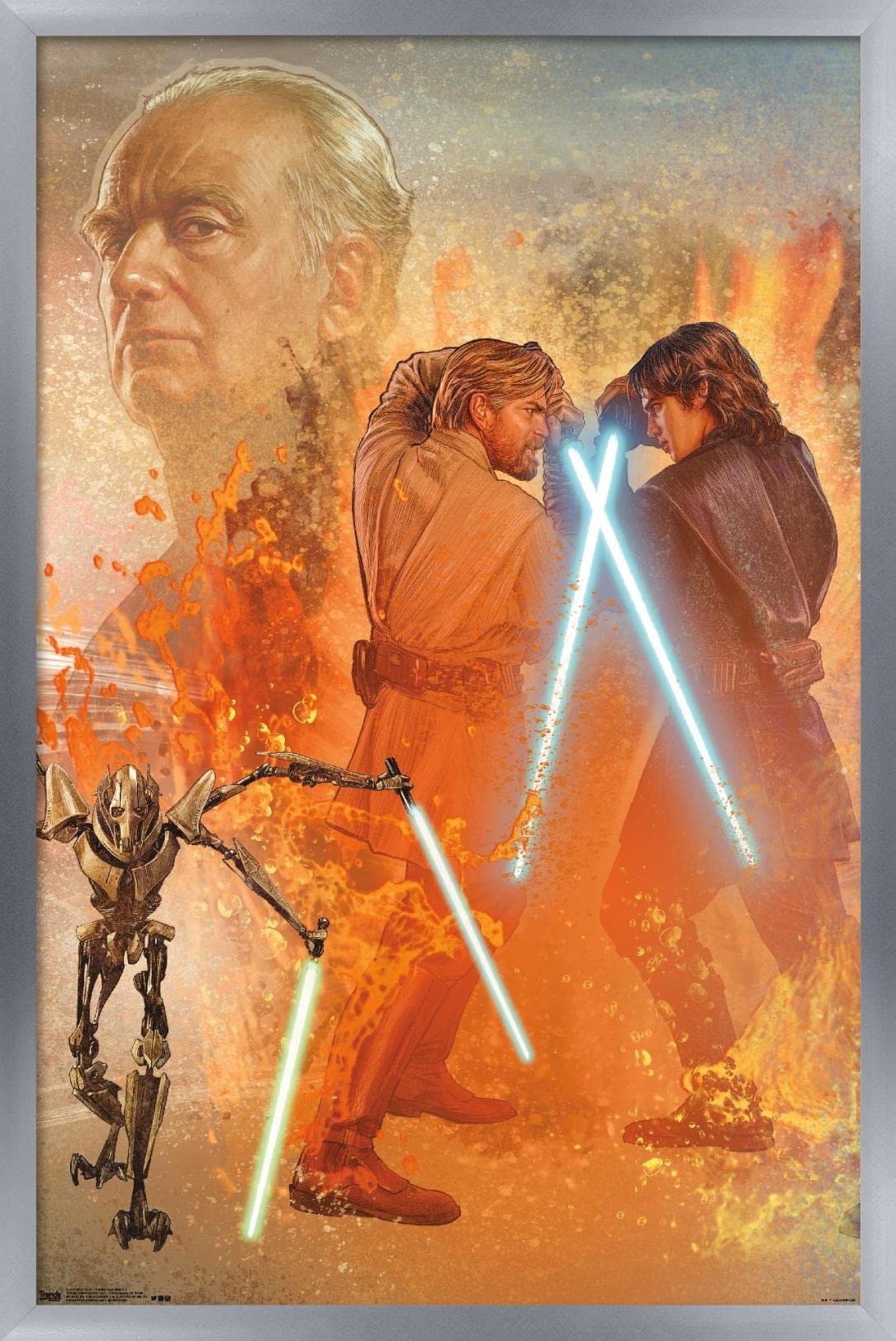 Trends International Star Wars: Revenge Of The Sith - Celebration Mural Wall Poster, 14.725'' X 22.375'', Silver Framed Version