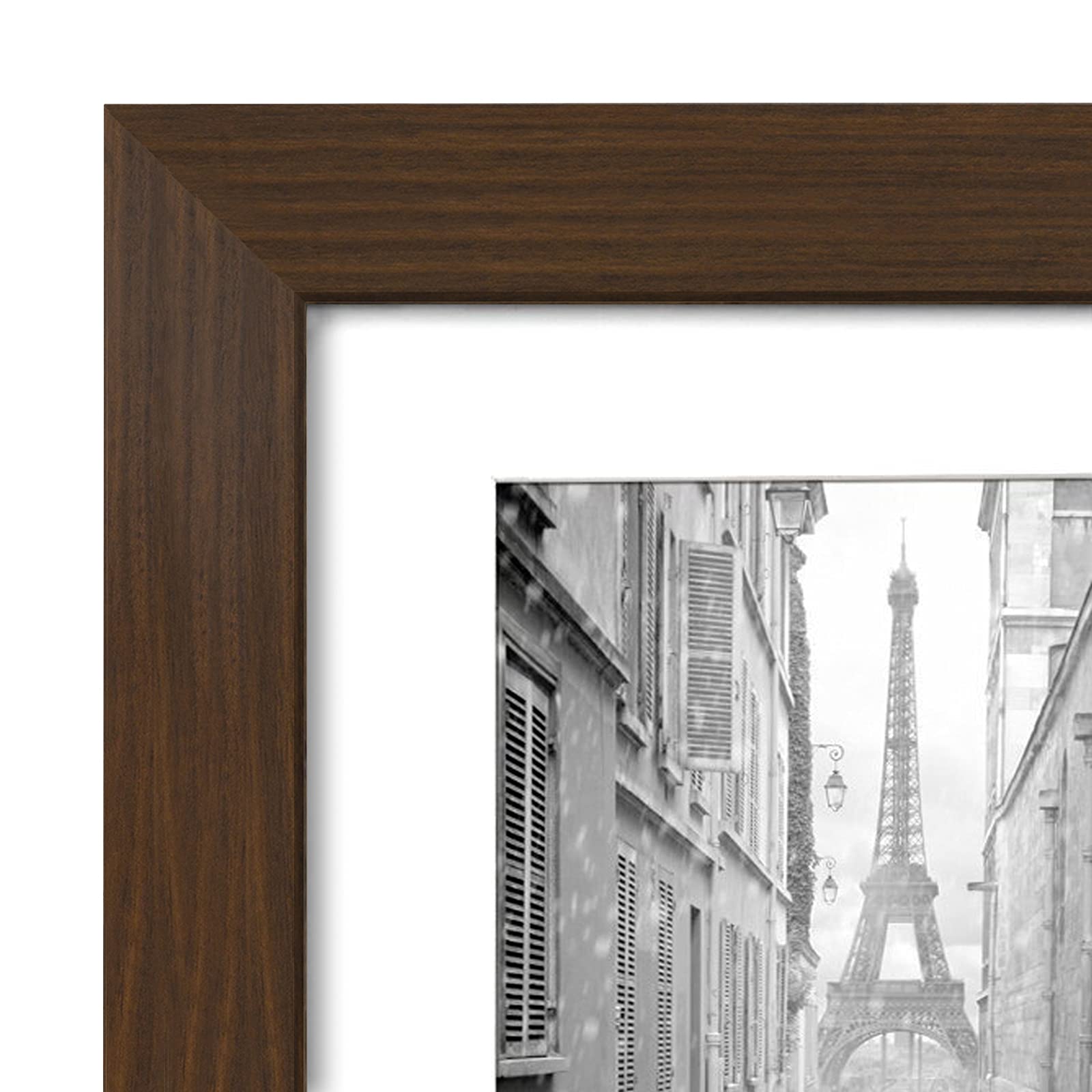 Americanflat 9x12 Picture Frame with Shatter-Resistant Glass - Use as 6x8 Frame with Mat or Display 9x12 Photo Without Mat - Sig