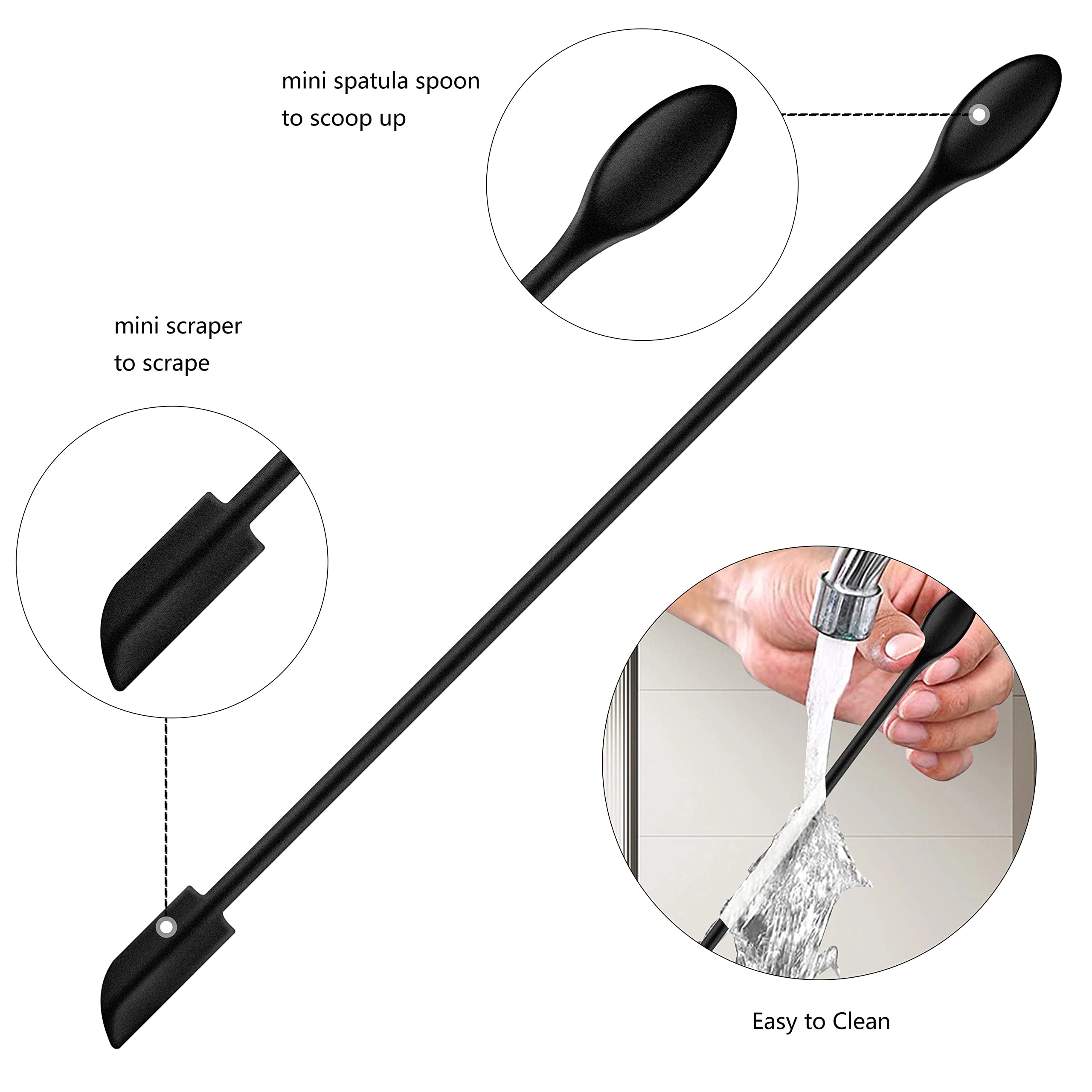 Spatula Set Of 6 Silicone Mini Makeup Spatulas,Small Rubber Spatula For Cooking Or Baking Kitchen Gadgets Spatula Silicone For M